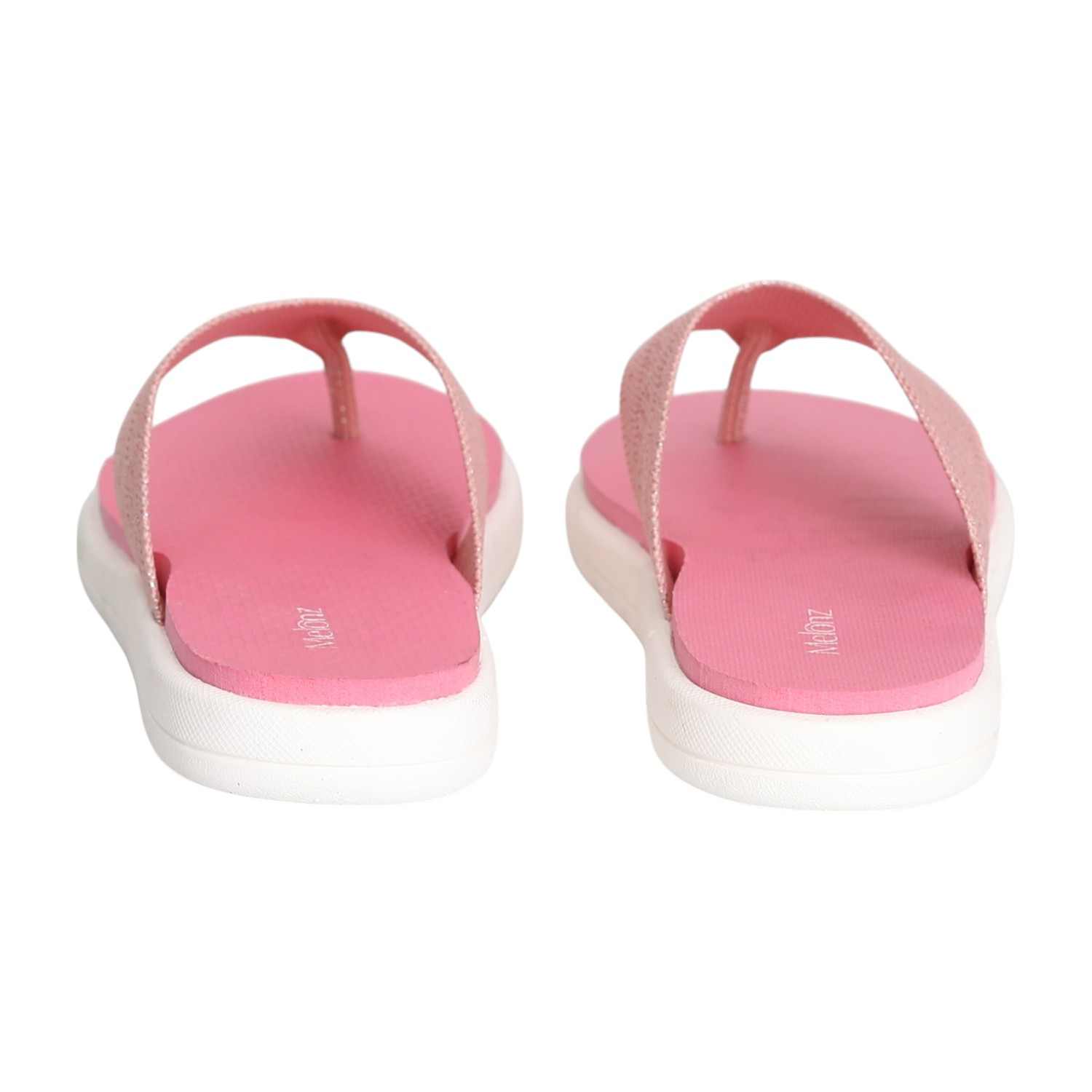 Women Peach Knit Comfort Thongs