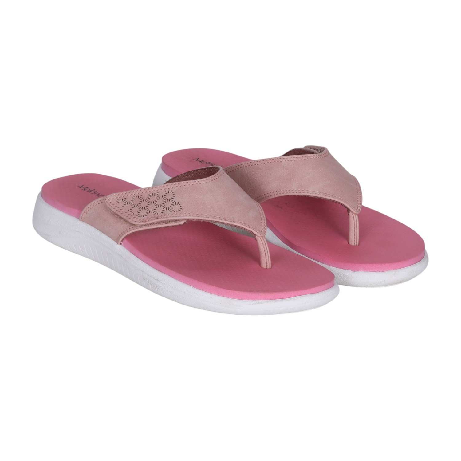 Women's Pink Thong Sandals with Decorative Strap