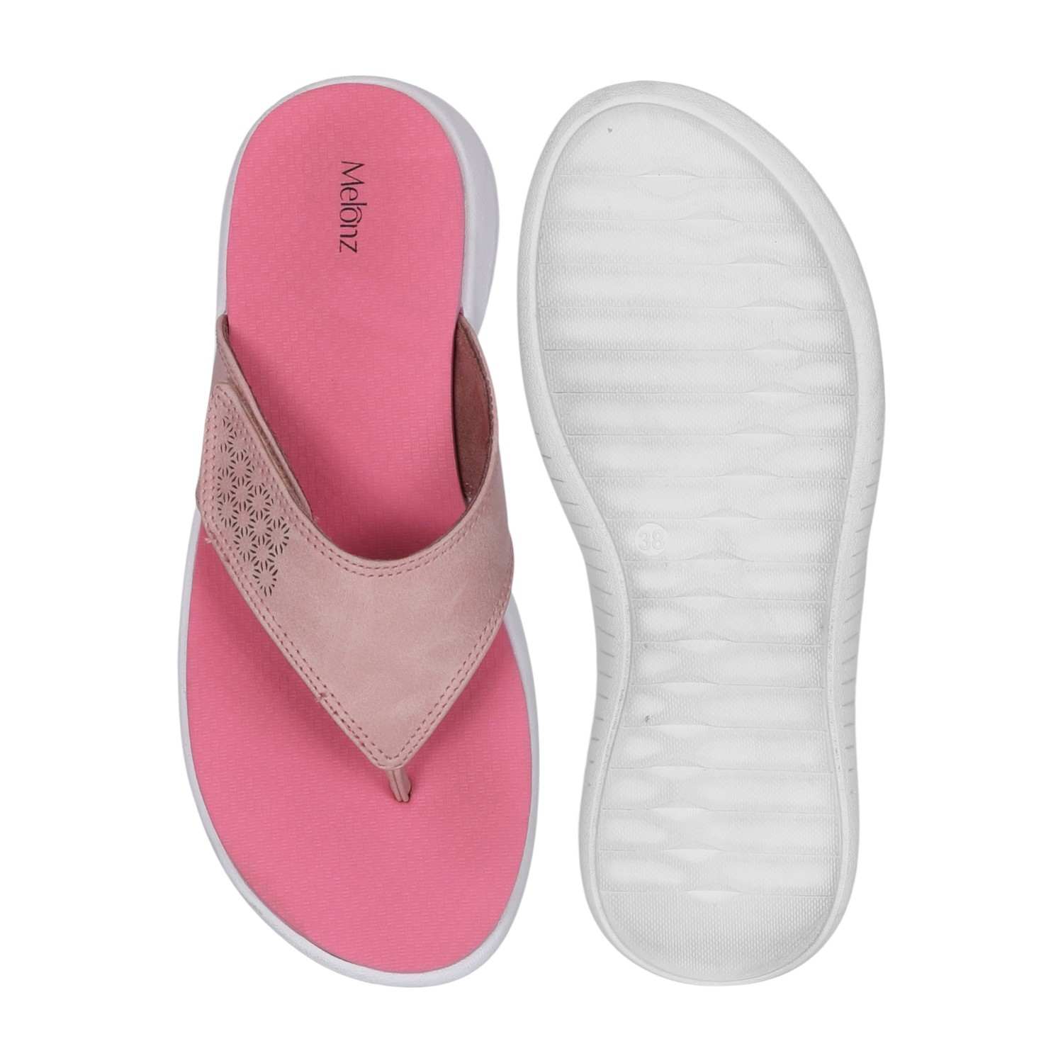 Women's Pink Thong Sandals with Decorative Strap