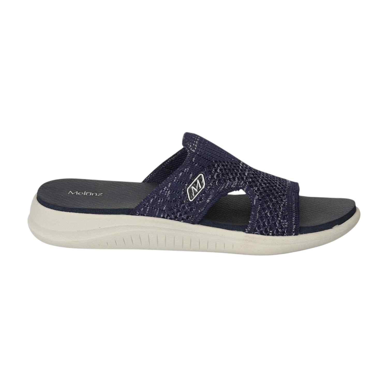 Women Blue Knit Comfort Slide-Ons
