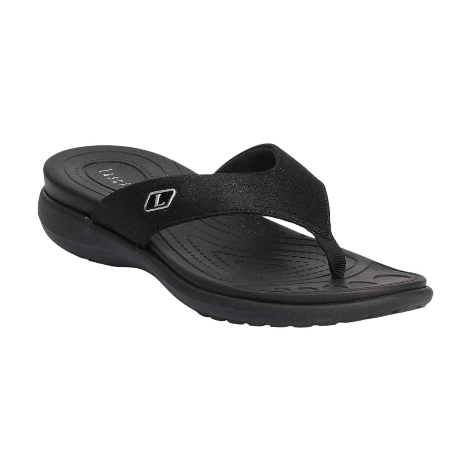 Black Comfort Thongs for Women