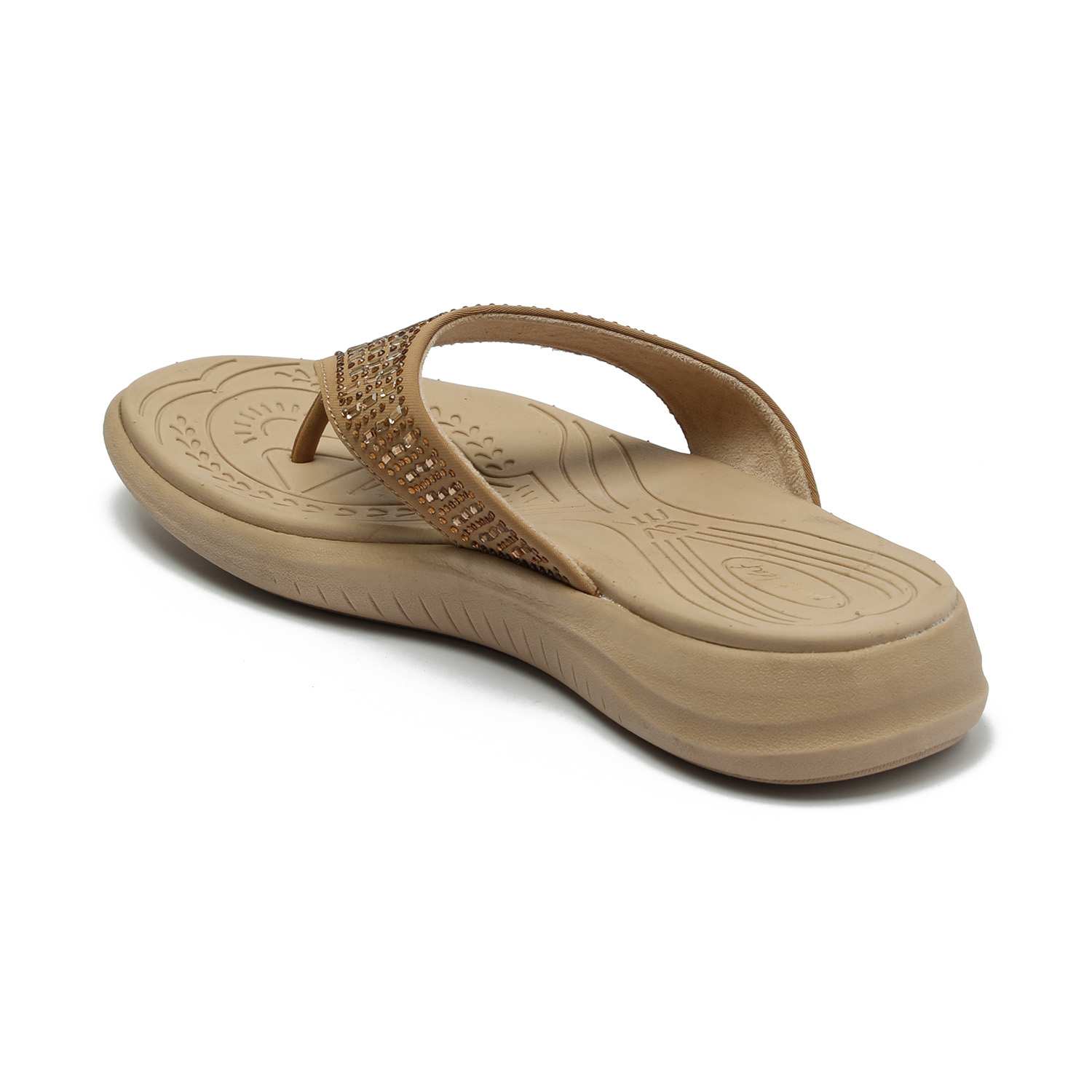 Embellished Tan Coloured Flats for Women