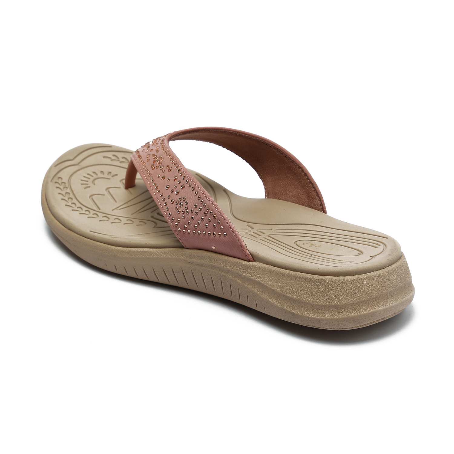 Embellished Peach Coloured Flats for Women