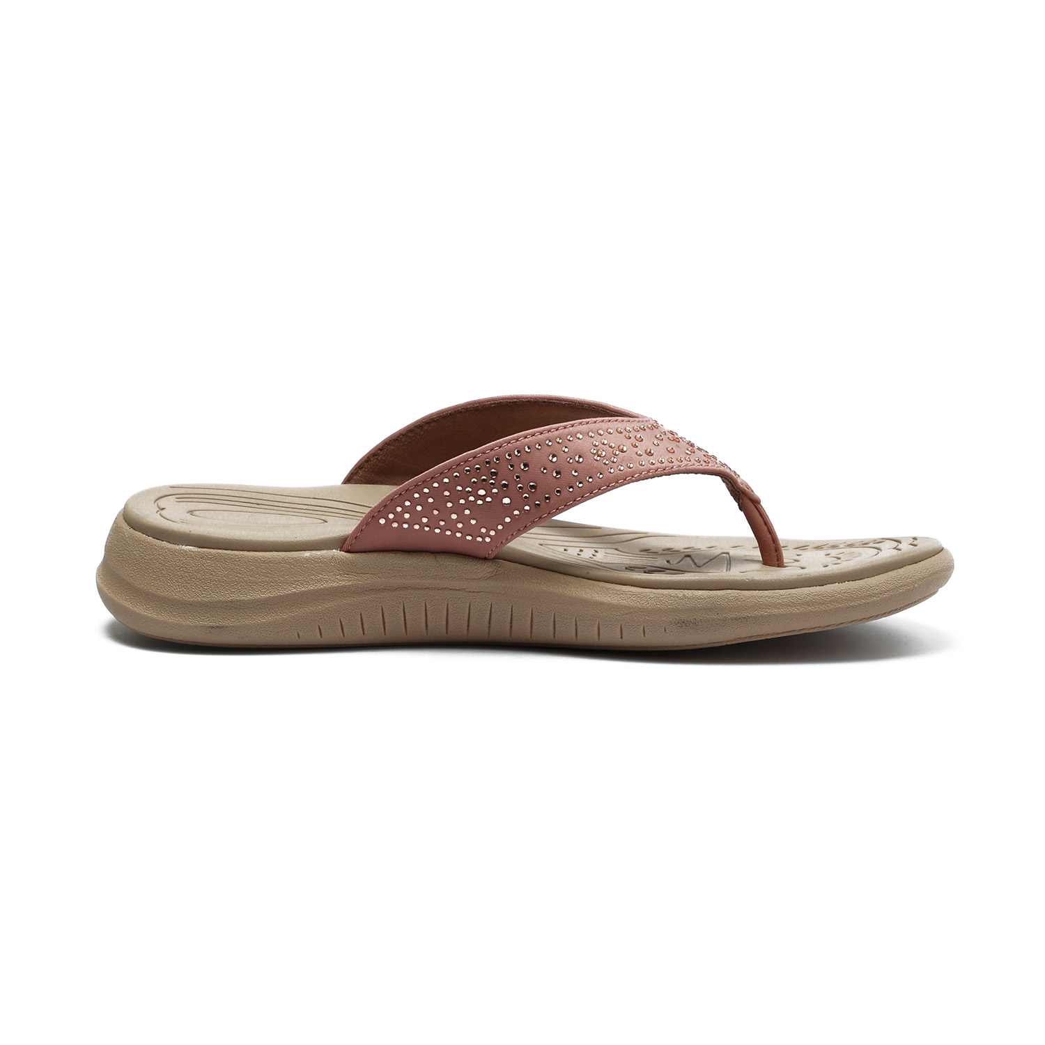 Embellished Peach Coloured Flats for Women