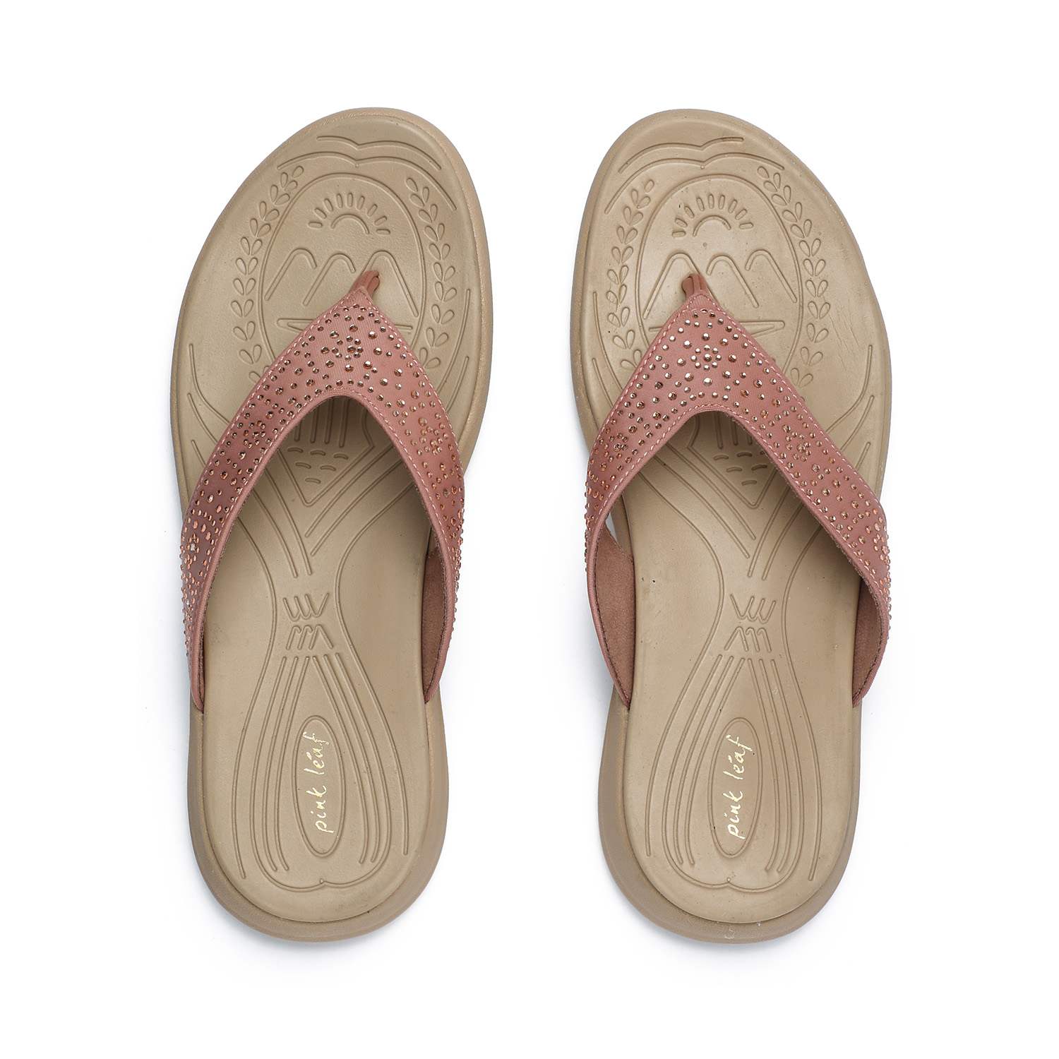 Embellished Peach Coloured Flats for Women