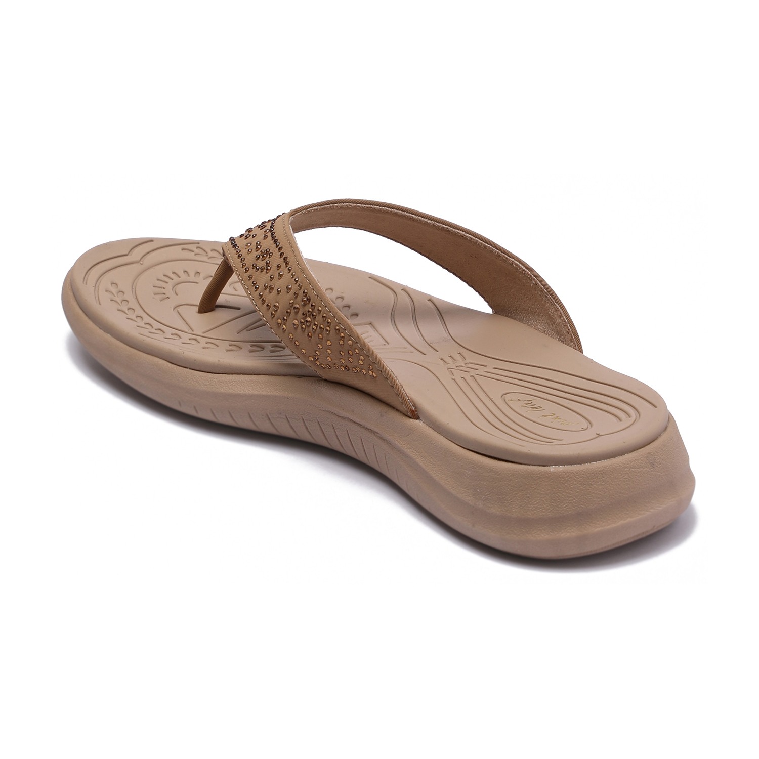 Embellished Tan Coloured Flats for Women