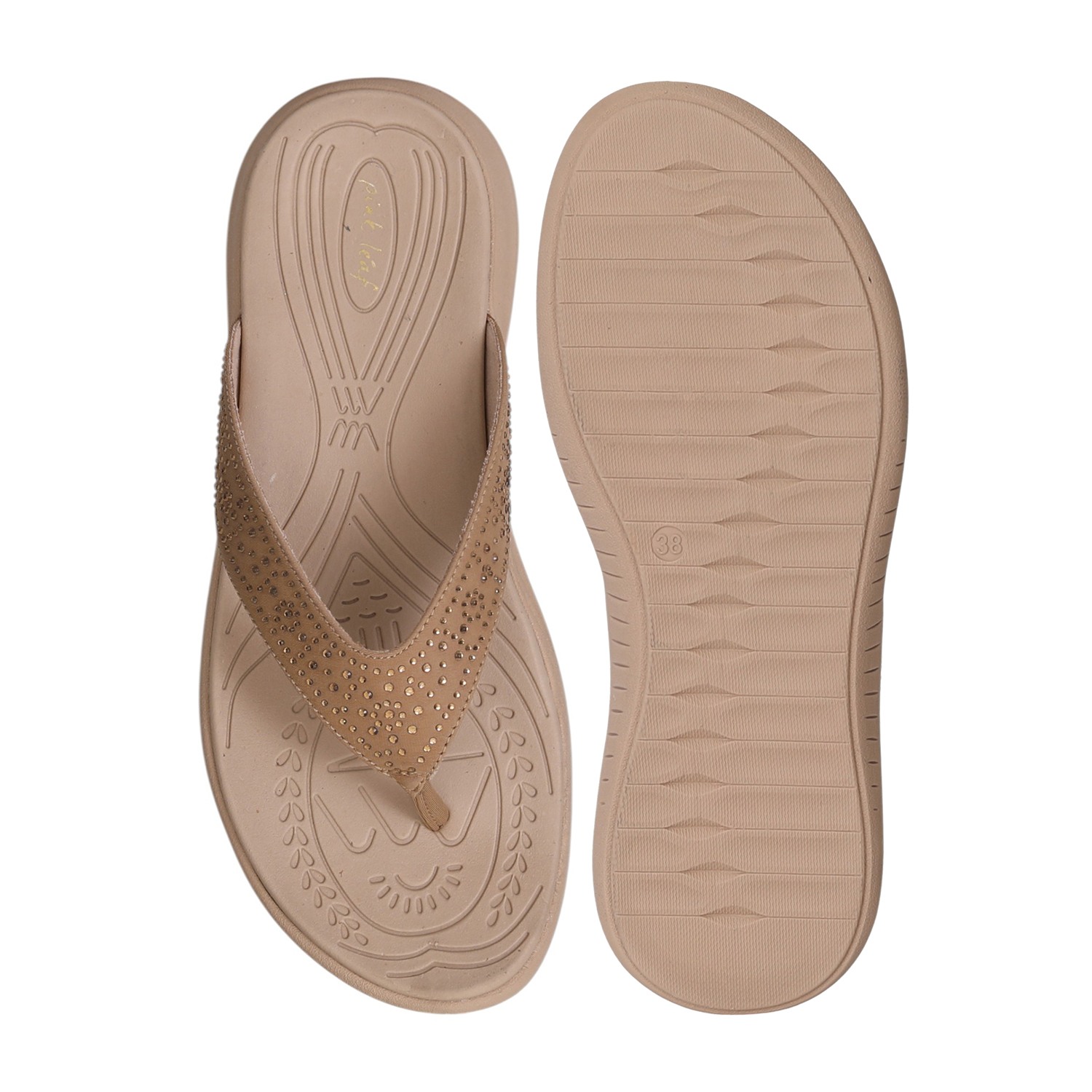 Tan Spark Comfort Thongs for Women