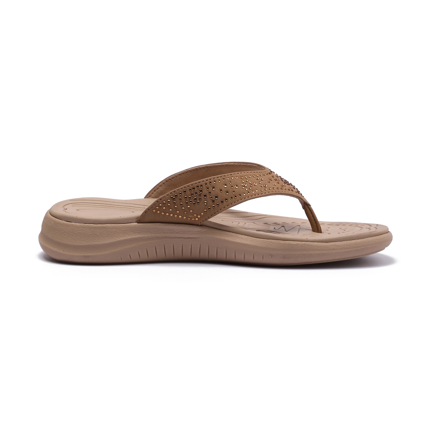 Embellished Tan Coloured Flats for Women