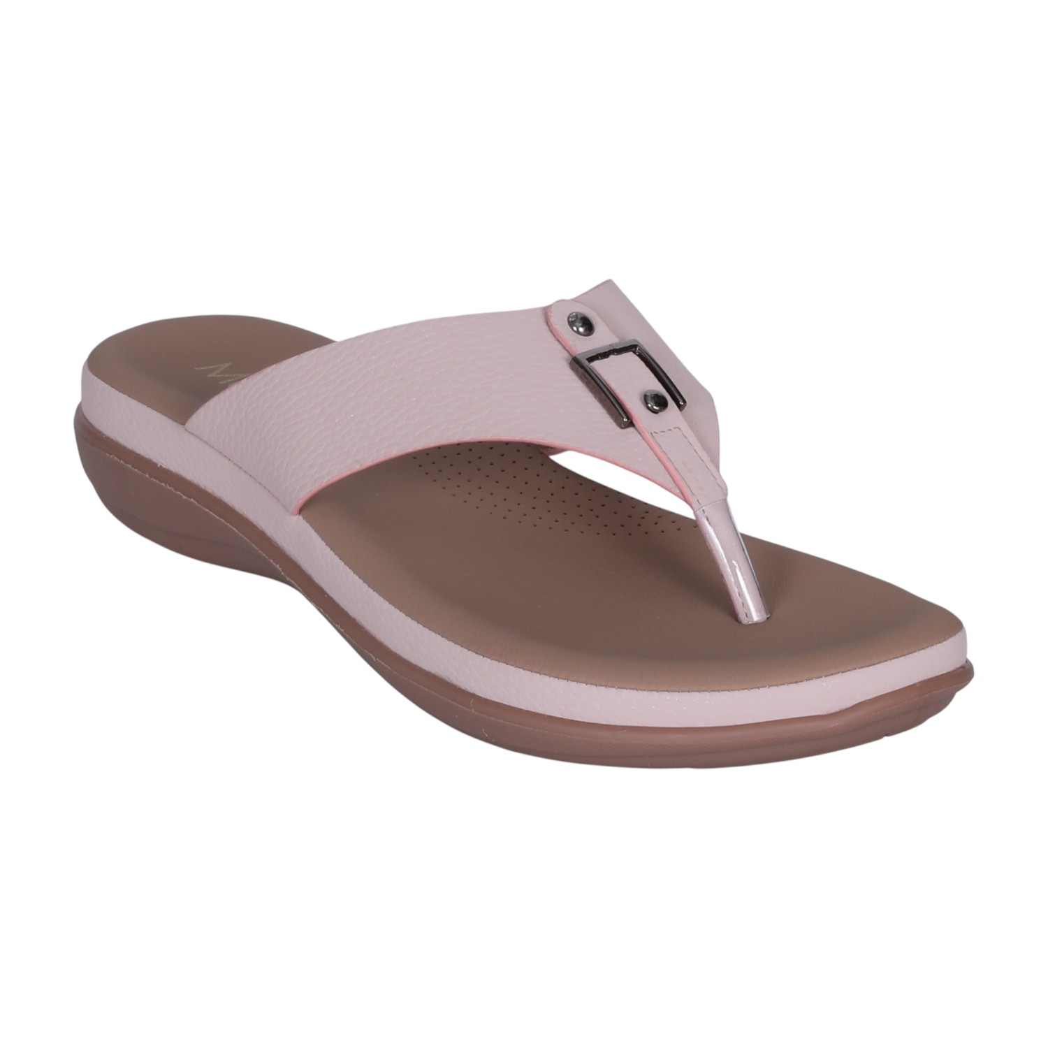 Women's Peach Buckle-Accent Thong Sandals