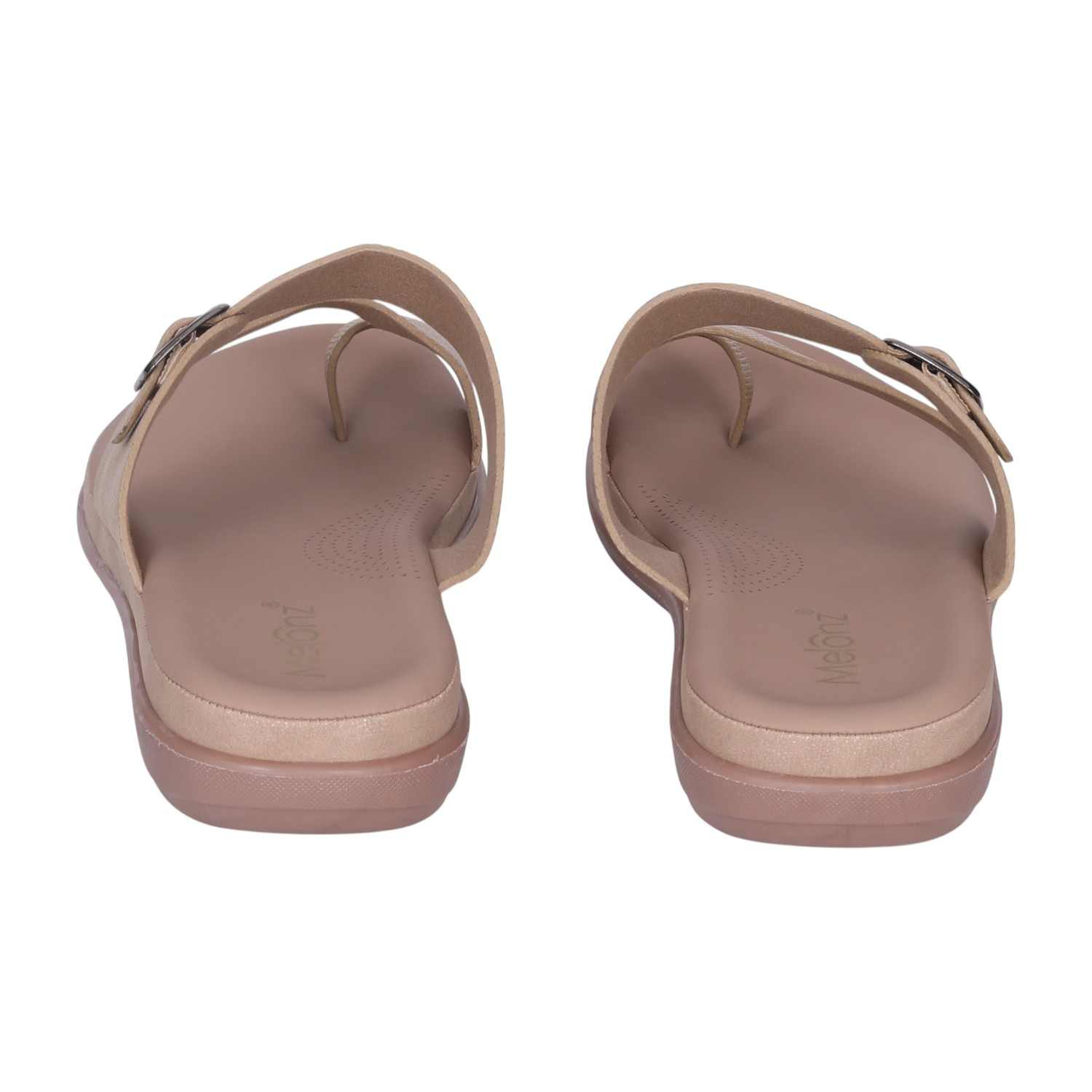 Women's Khaki Adjustable Strap Toe-Ring Comfort Sandals