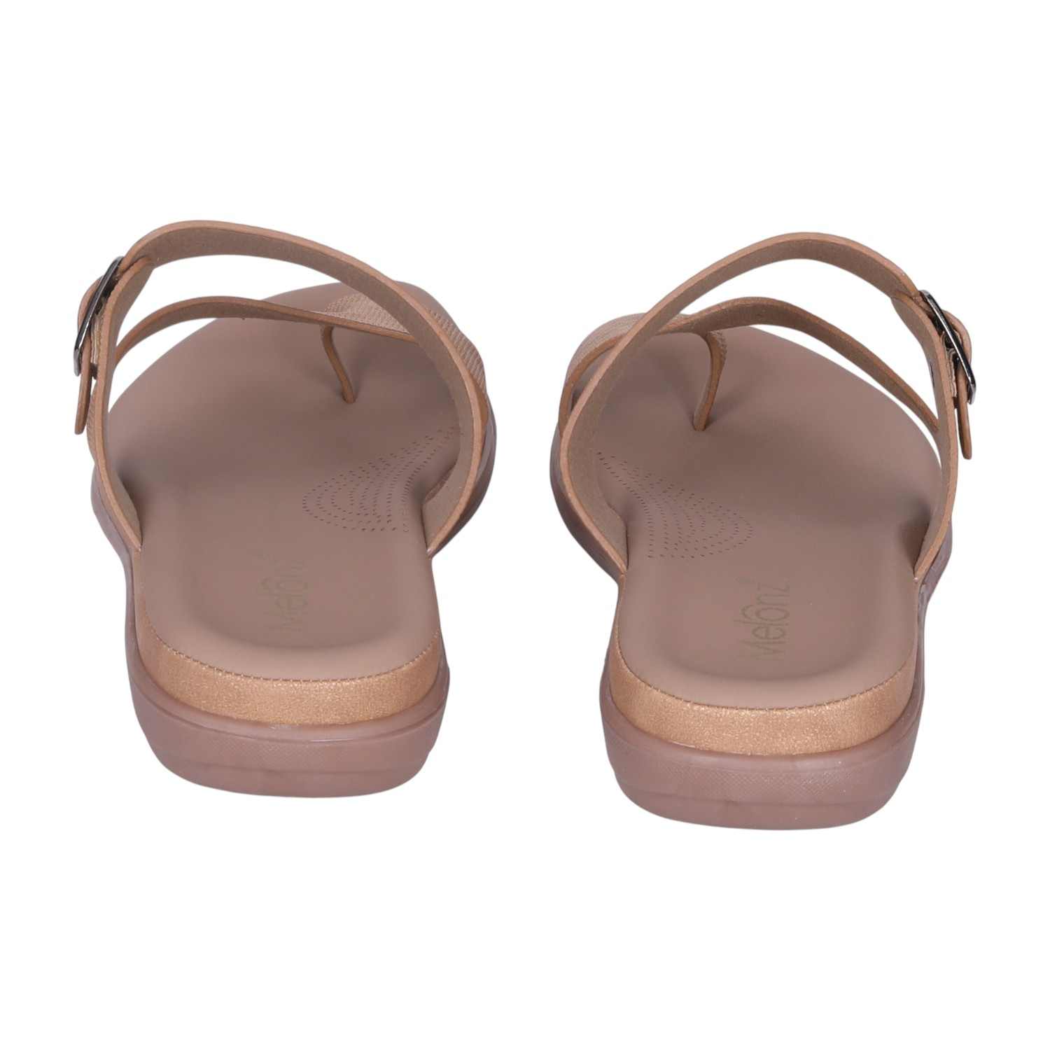 Women's Tan Adjustable Strap Toe-Ring Comfort Sandals