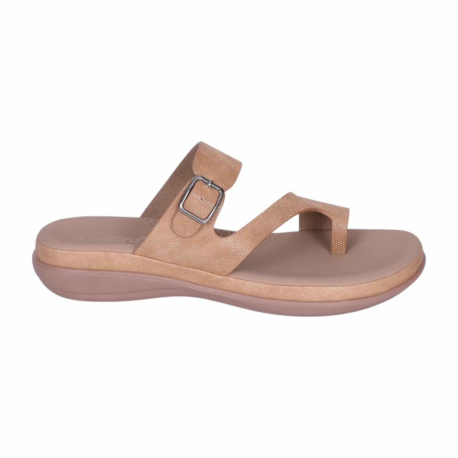 Women's Tan Adjustable Strap Toe-Ring Comfort Sandals