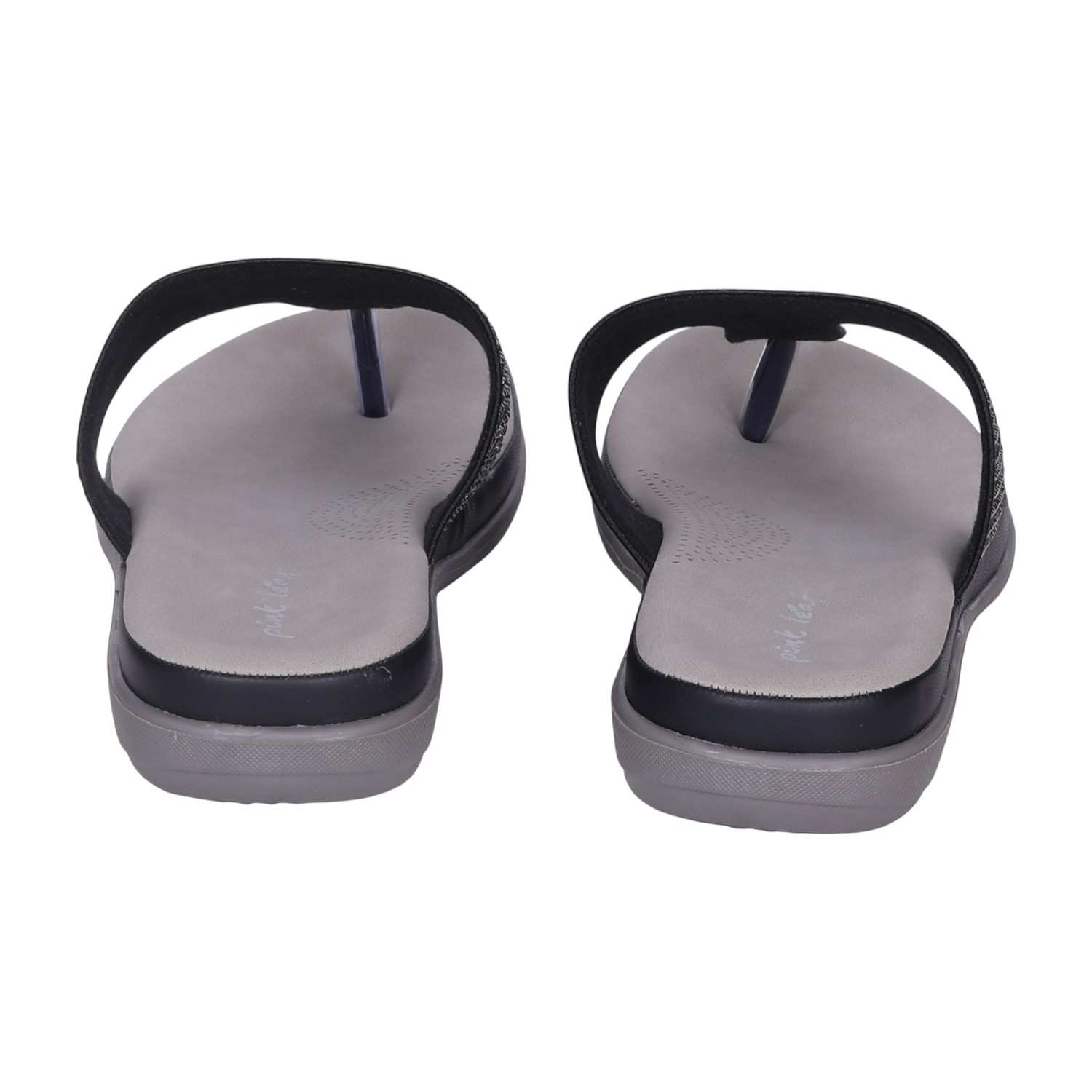 Women's Antique Black Rhinestone Thong Sandals with Wedge Heel