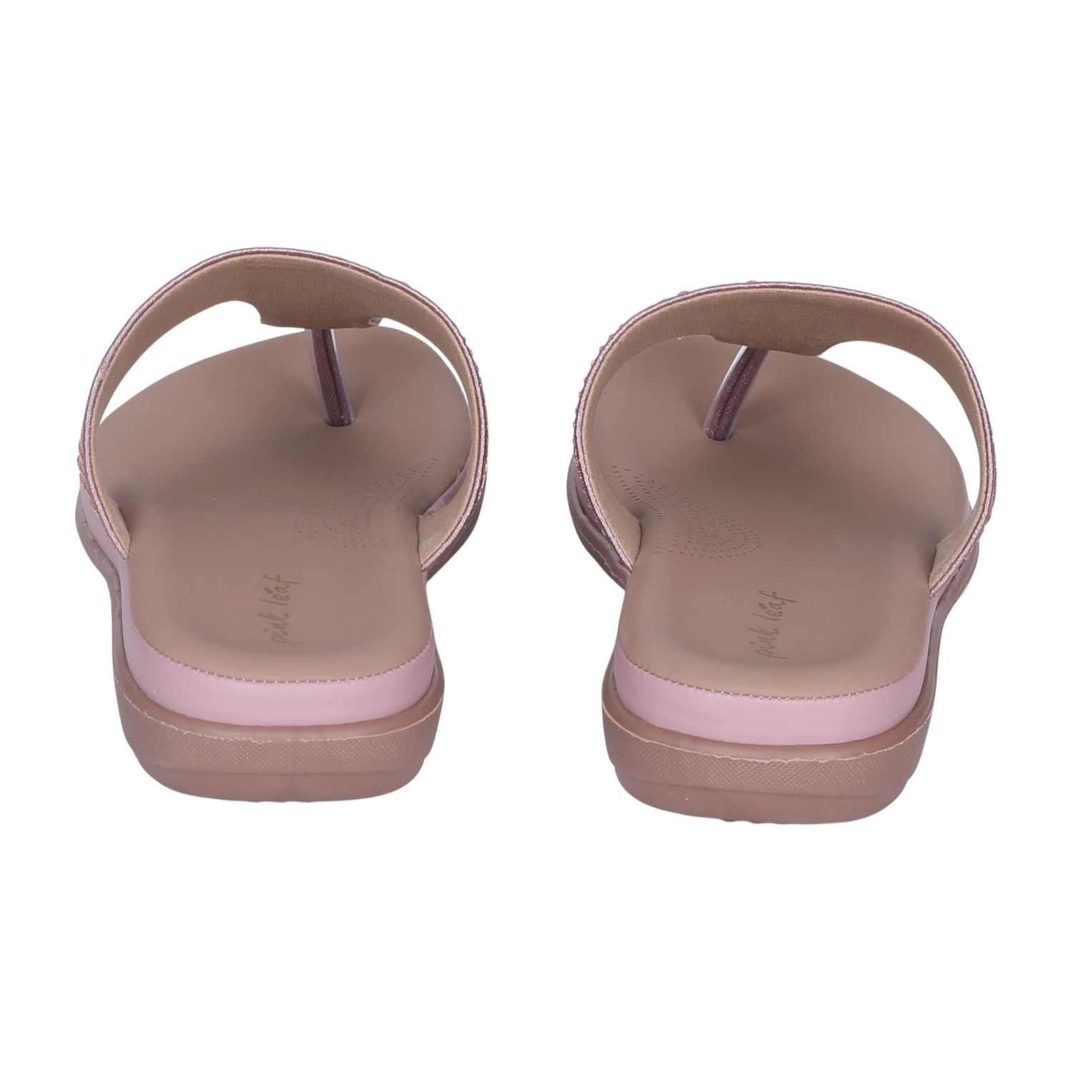Women's Antique Peach Rhinestone Thong Sandals with Wedge Heel