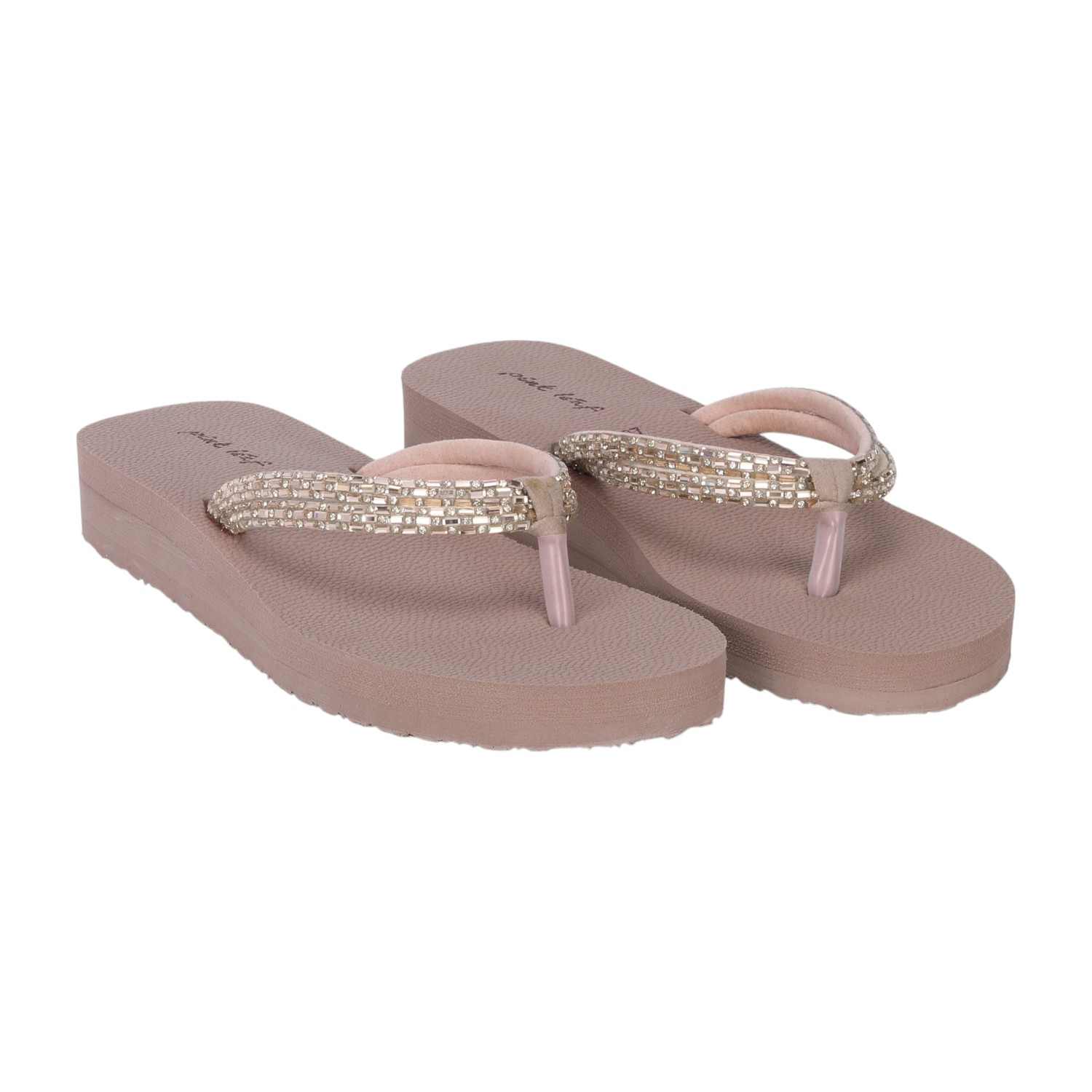 Gold Embellished Thongs for Women