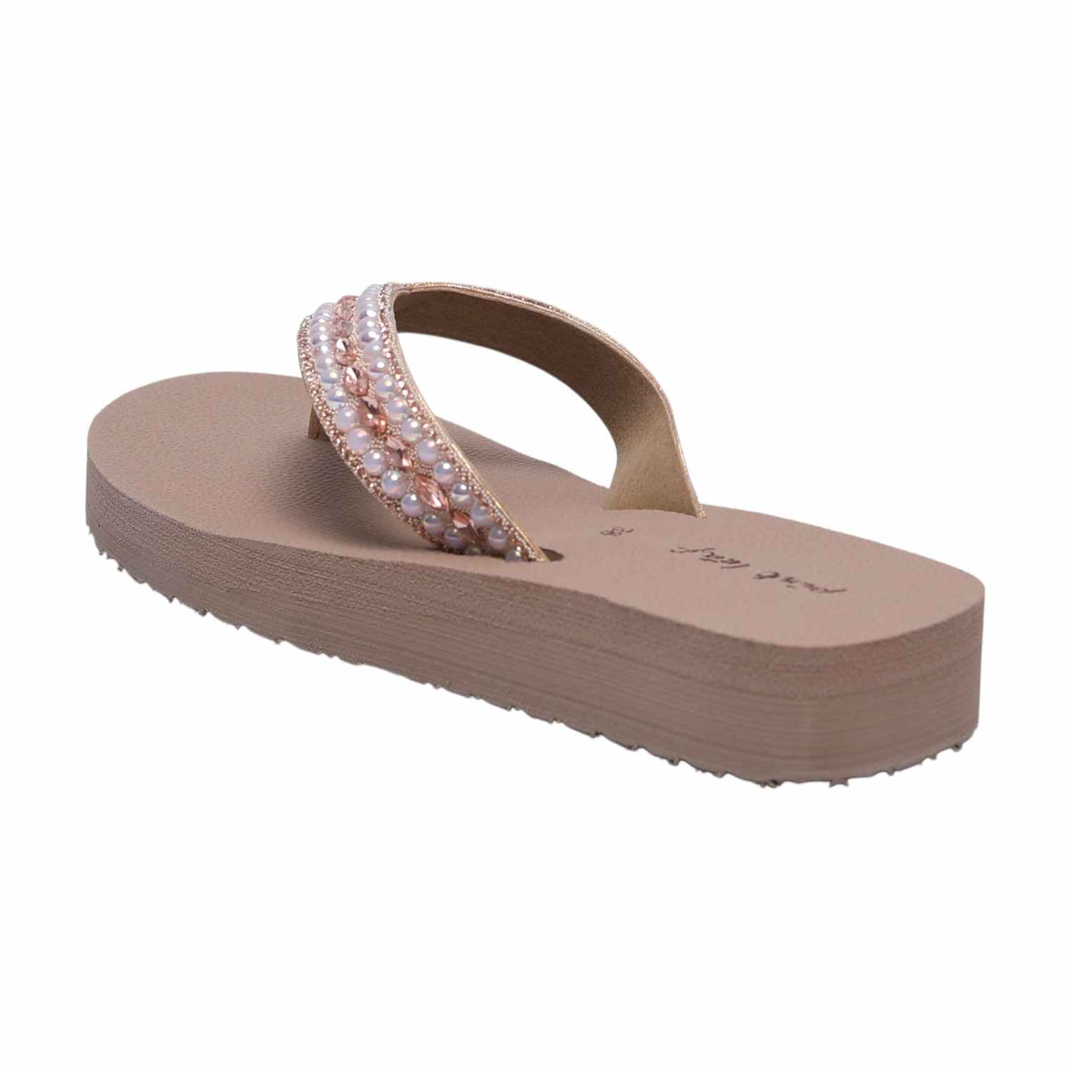 Sultan Coloured Thongs with Pearl Embellishments for Women