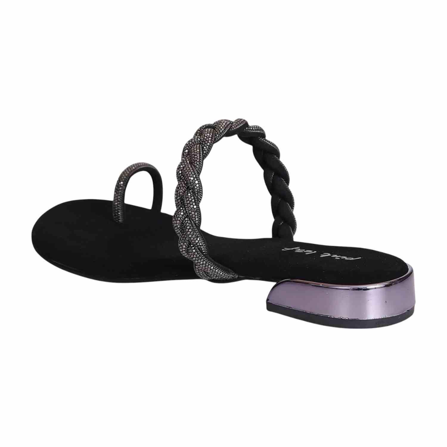 Women's Black Orbit Braided Flats