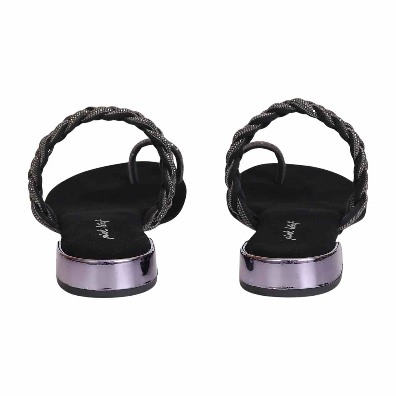 Women's Black Orbit Braided Flats