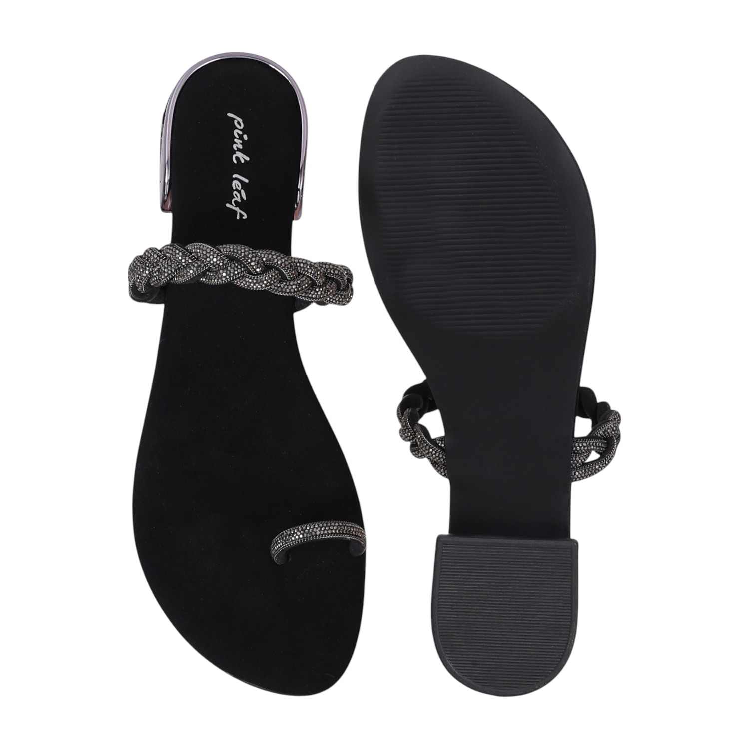 Women's Black Orbit Braided Flats