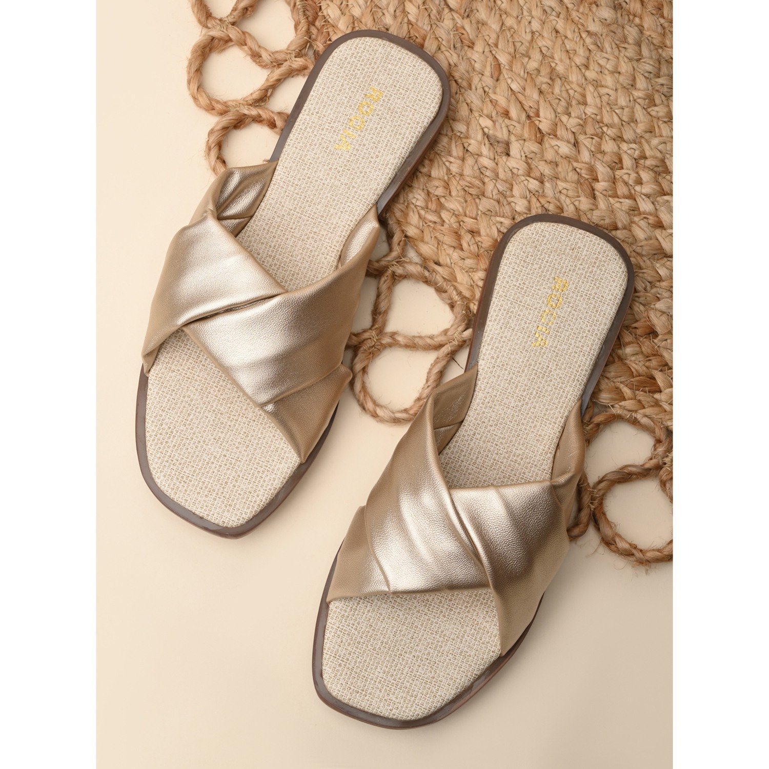 Gold Women Casual Comfortable Flats