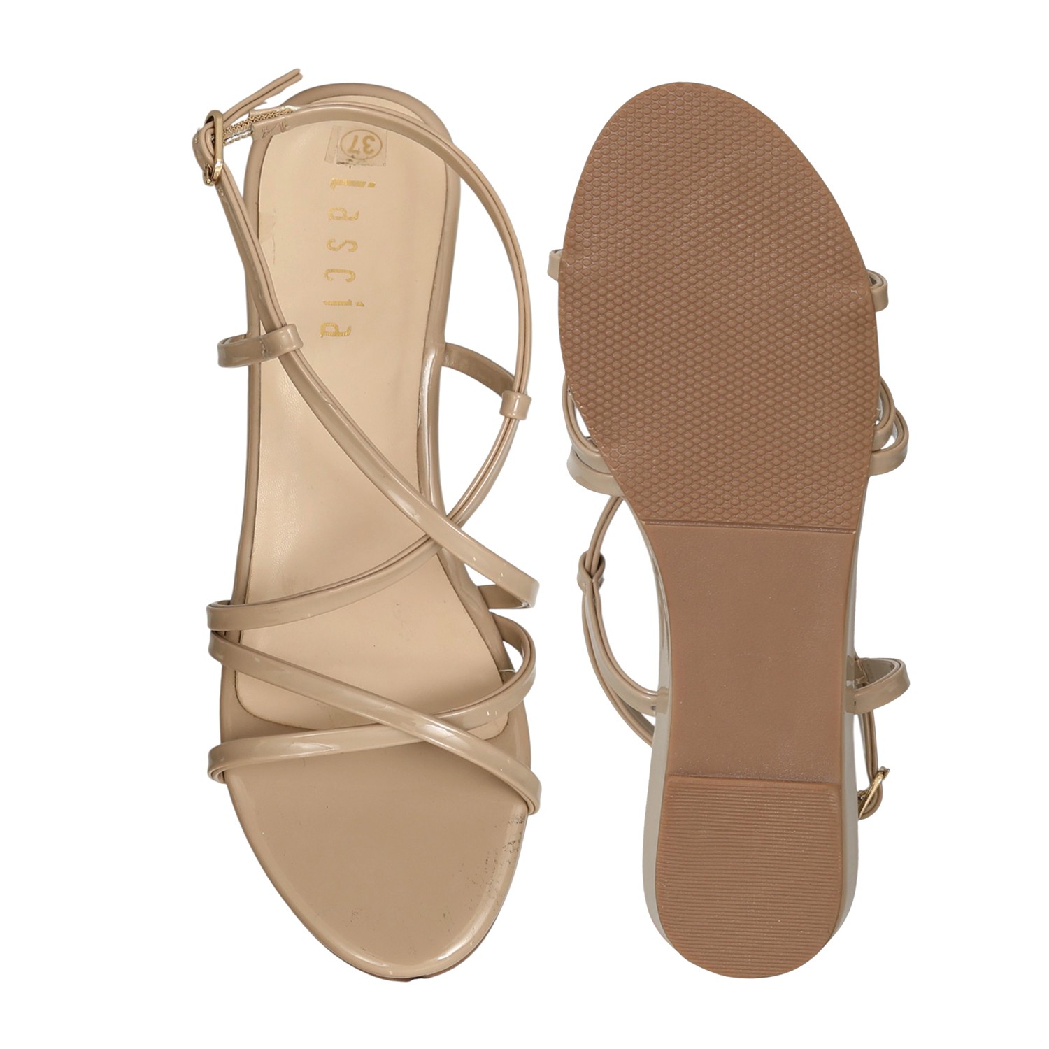 Women SoftTan Cross-Strap Wedges