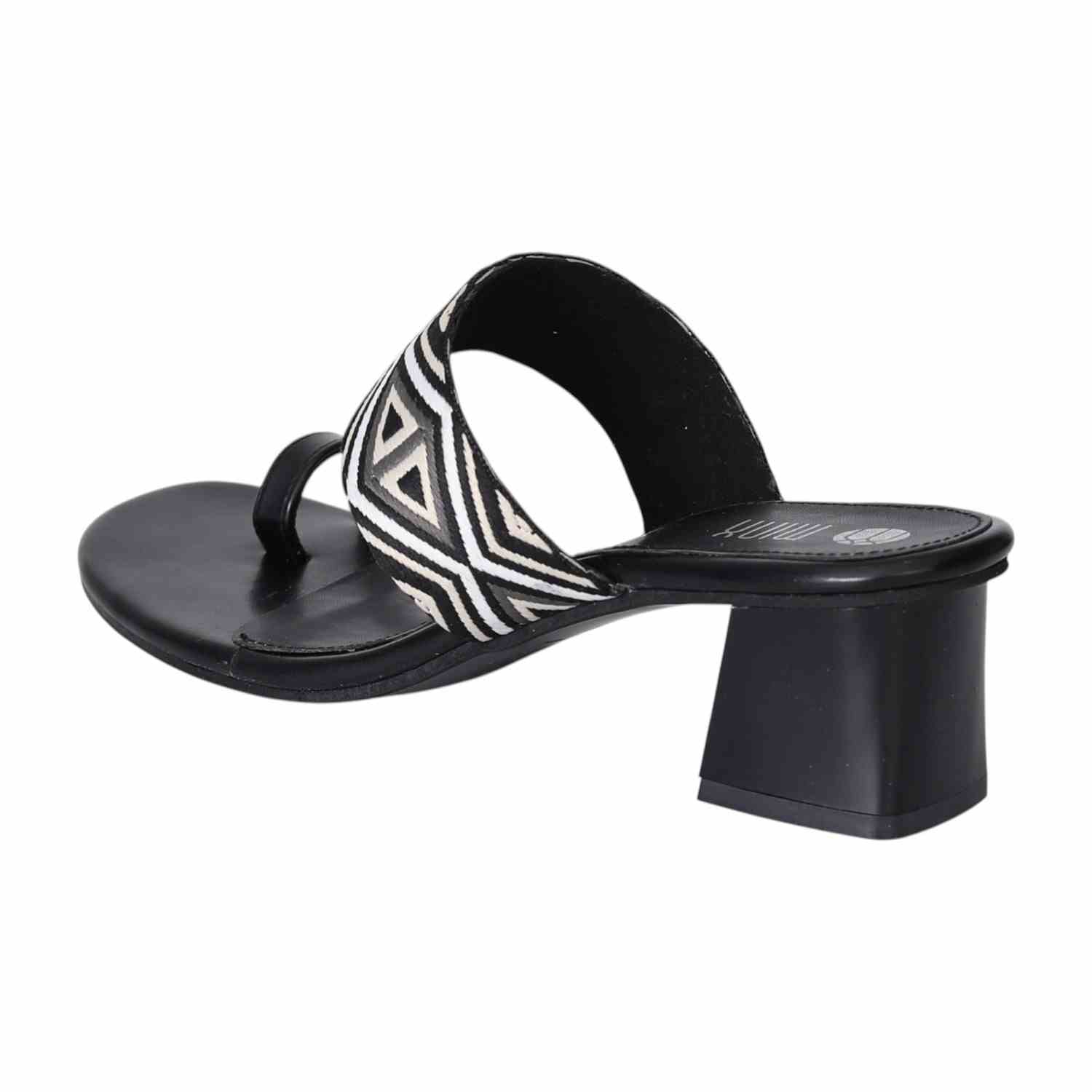 Black Tribal Chic Toe Ring Heels for Women