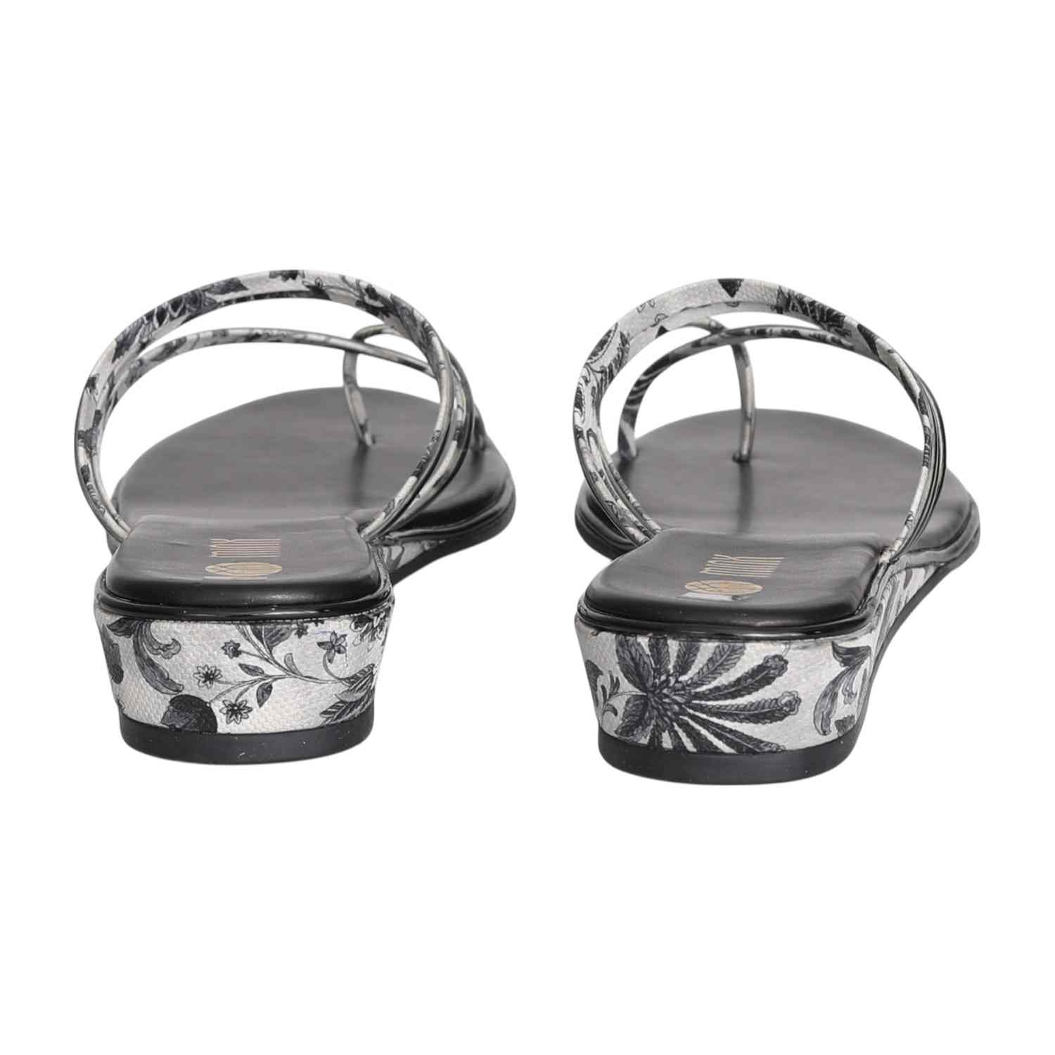 Women Black Strappy Wedge Sandal