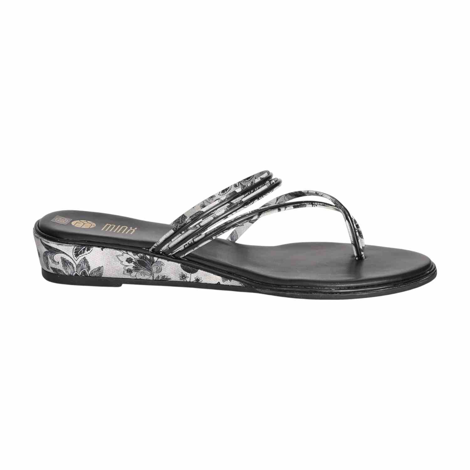 Women Black Strappy Wedge Sandal