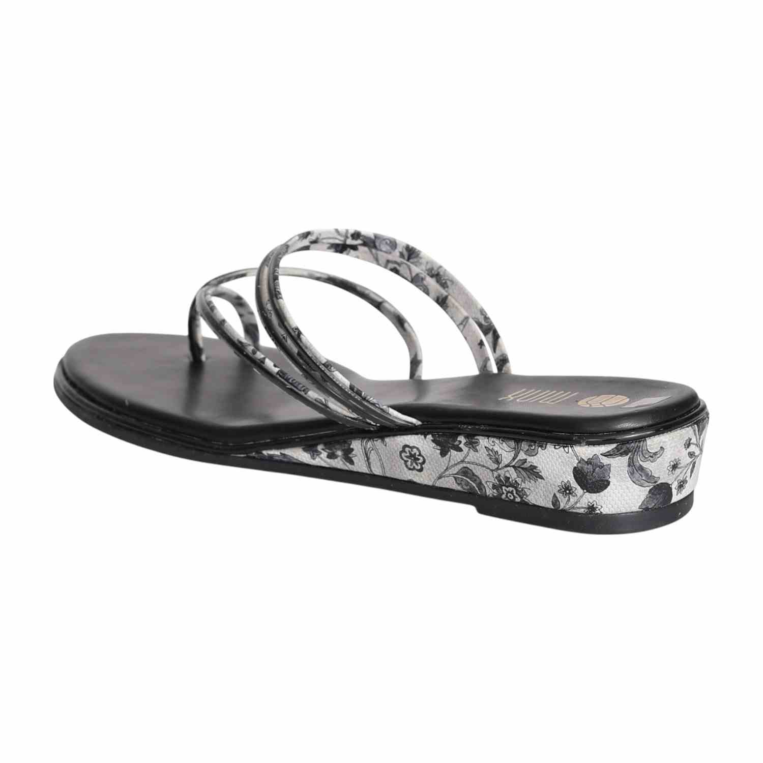 Women Black Strappy Wedge Sandal