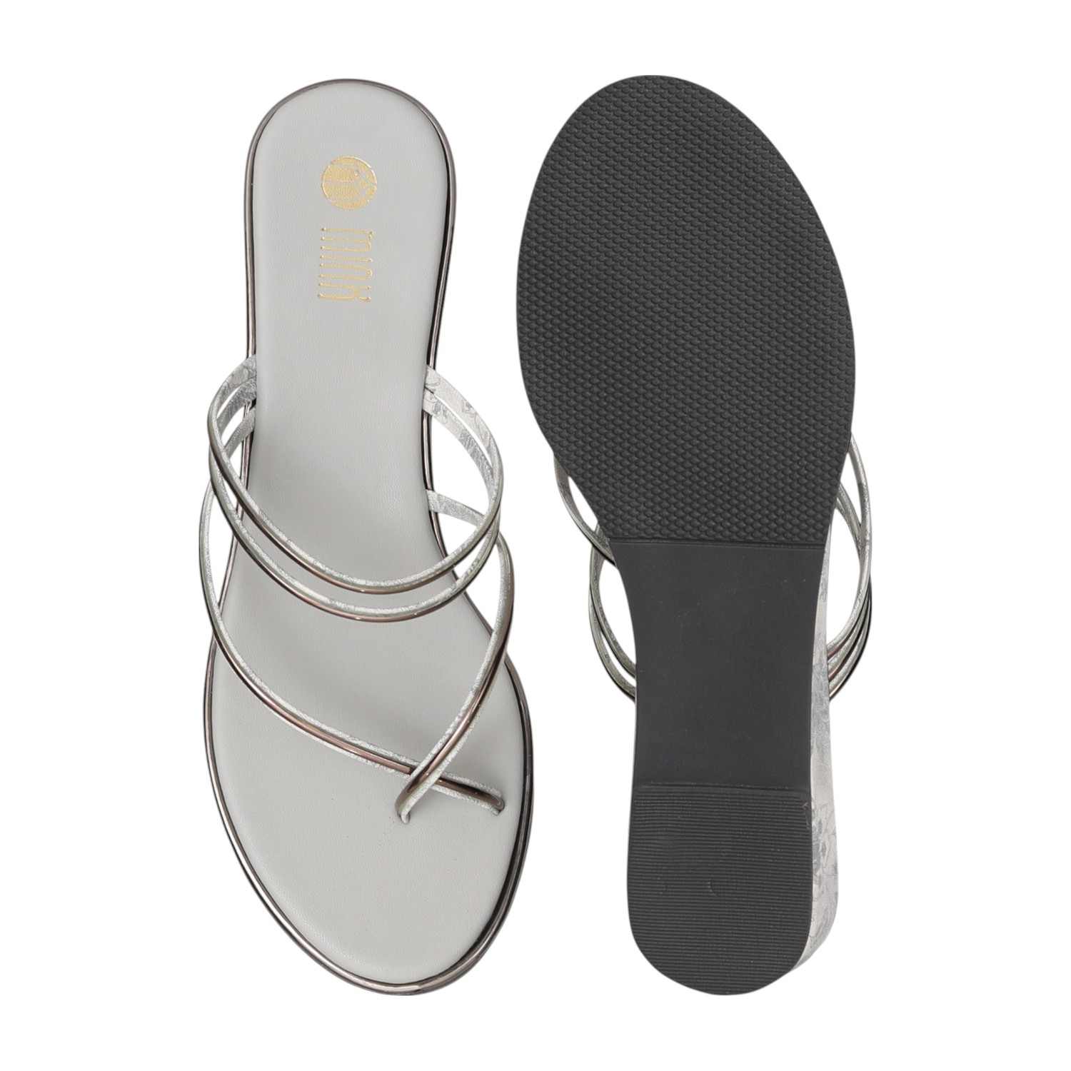 Women Grey Strappy Wedge Sandal
