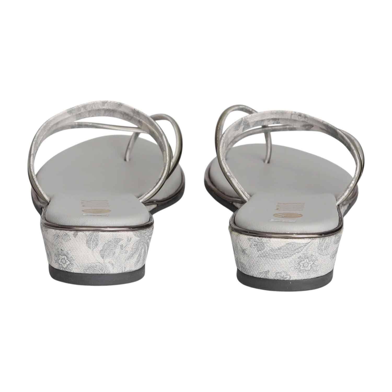 Women Grey Strappy Wedge Sandal