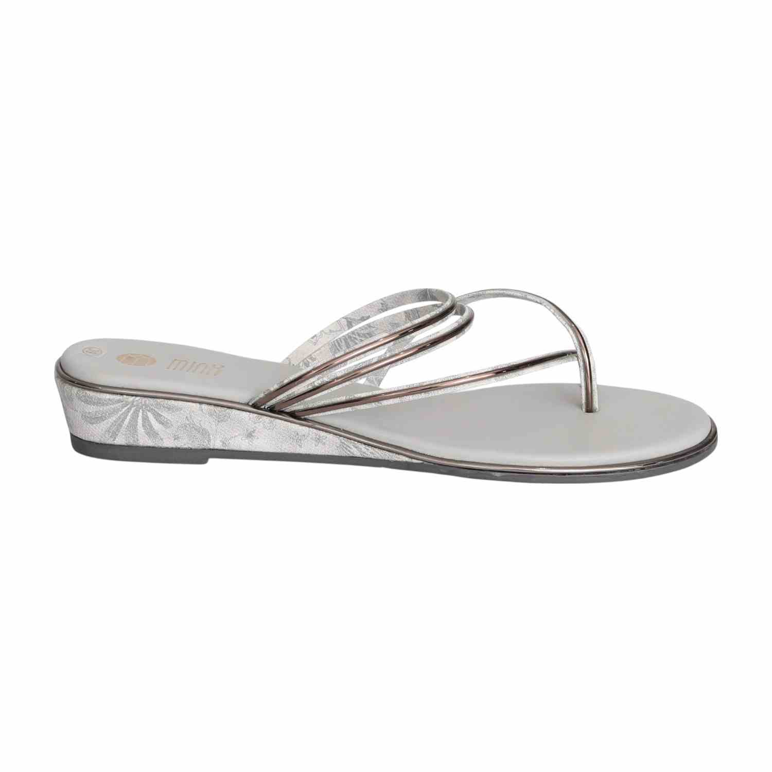 Women Grey Strappy Wedge Sandal
