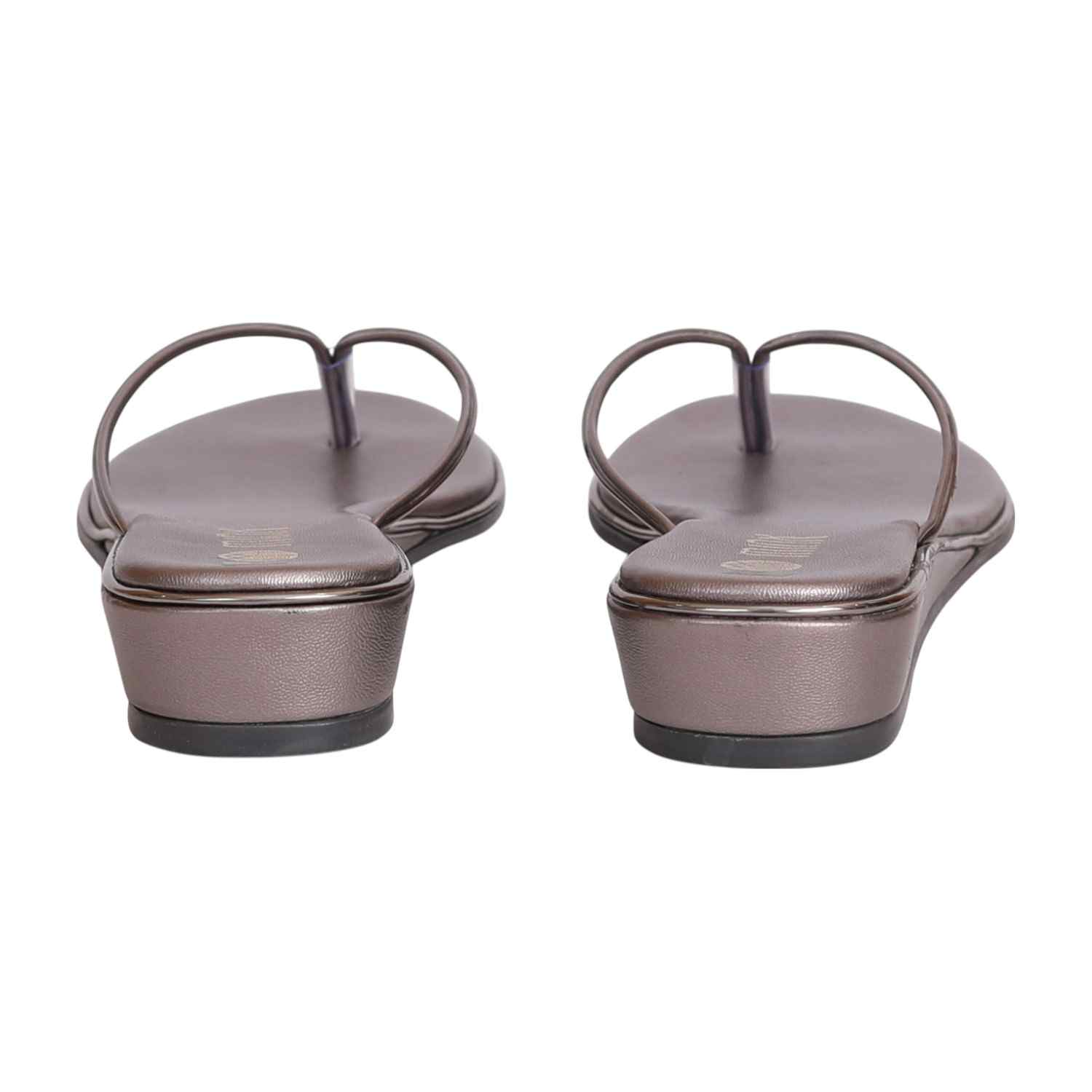 Women Chic Bronze Wedge Thongs