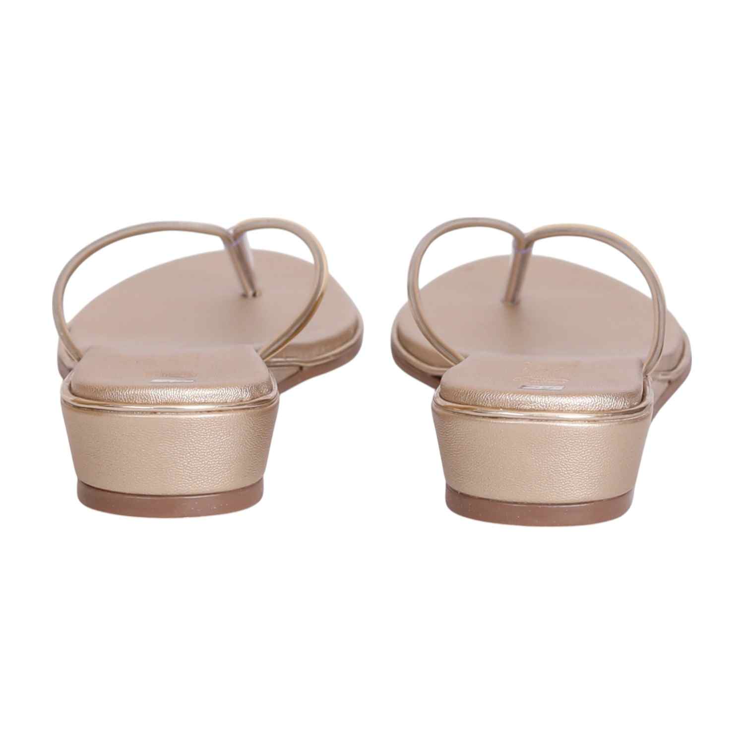 Women Chic Golden Wedge Thongs