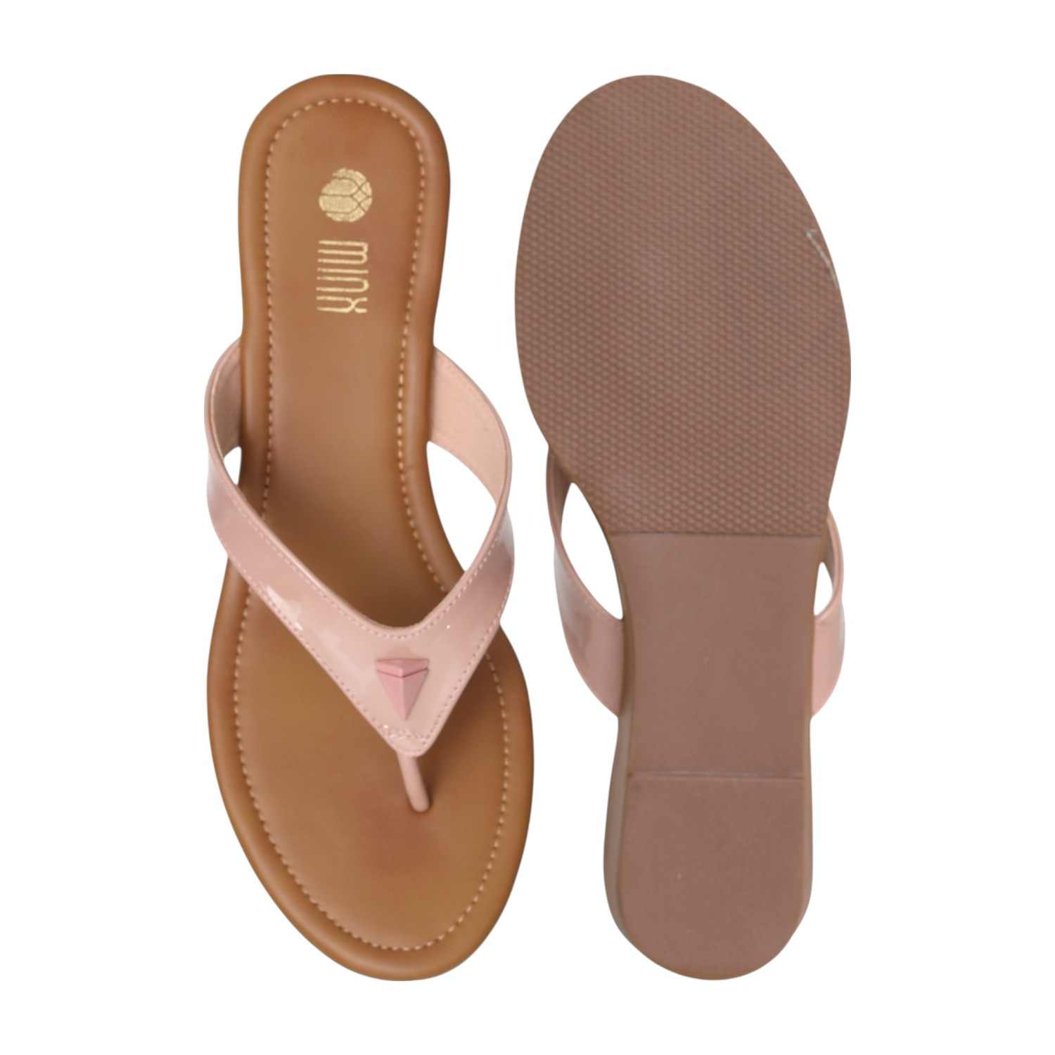 Women Elegant Peach Wedge Thongs