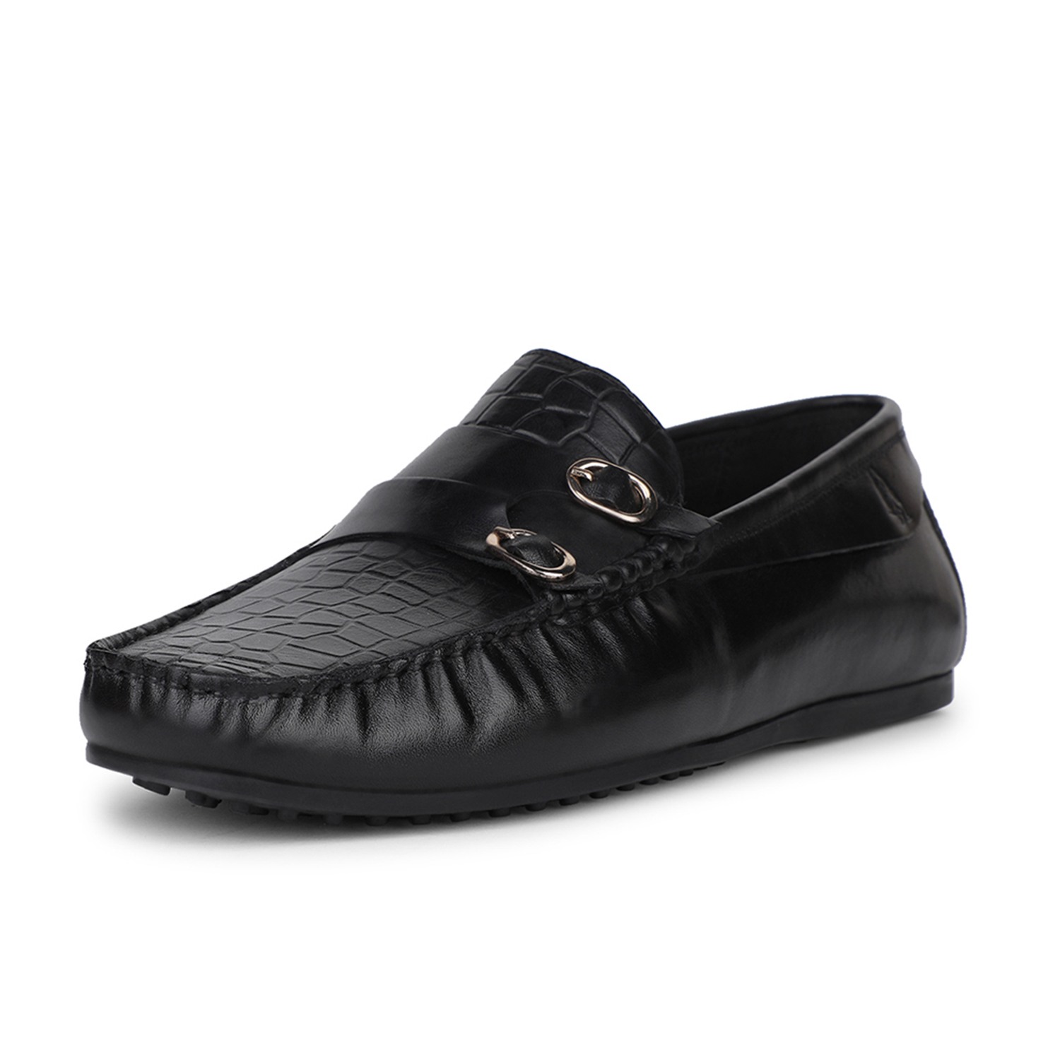 Hush Puppies | Joseph Monk Black Loafers For Men|1