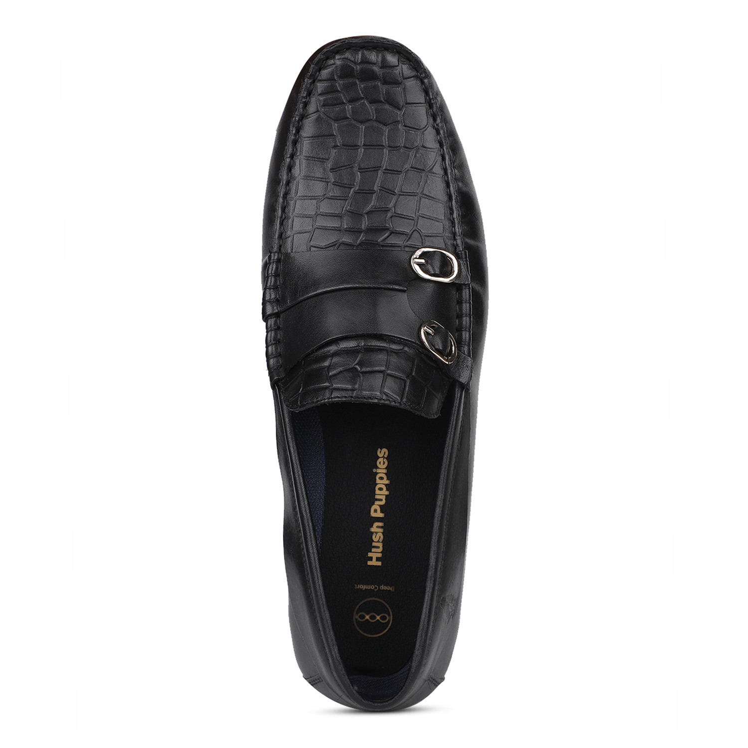 Hush Puppies | Joseph Monk Black Loafers For Men|5