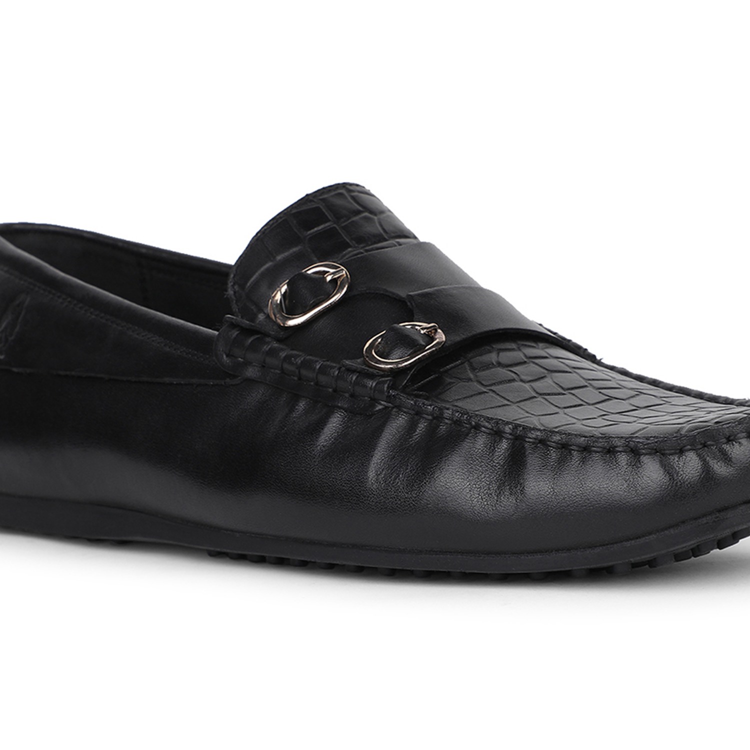 Hush Puppies | Joseph Monk Black Loafers For Men|3