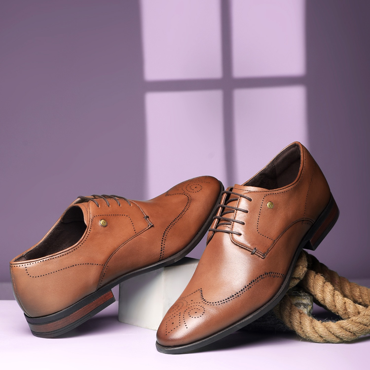 Men New York Br Derby Brown Formal Shoes | Centro Shoes & More