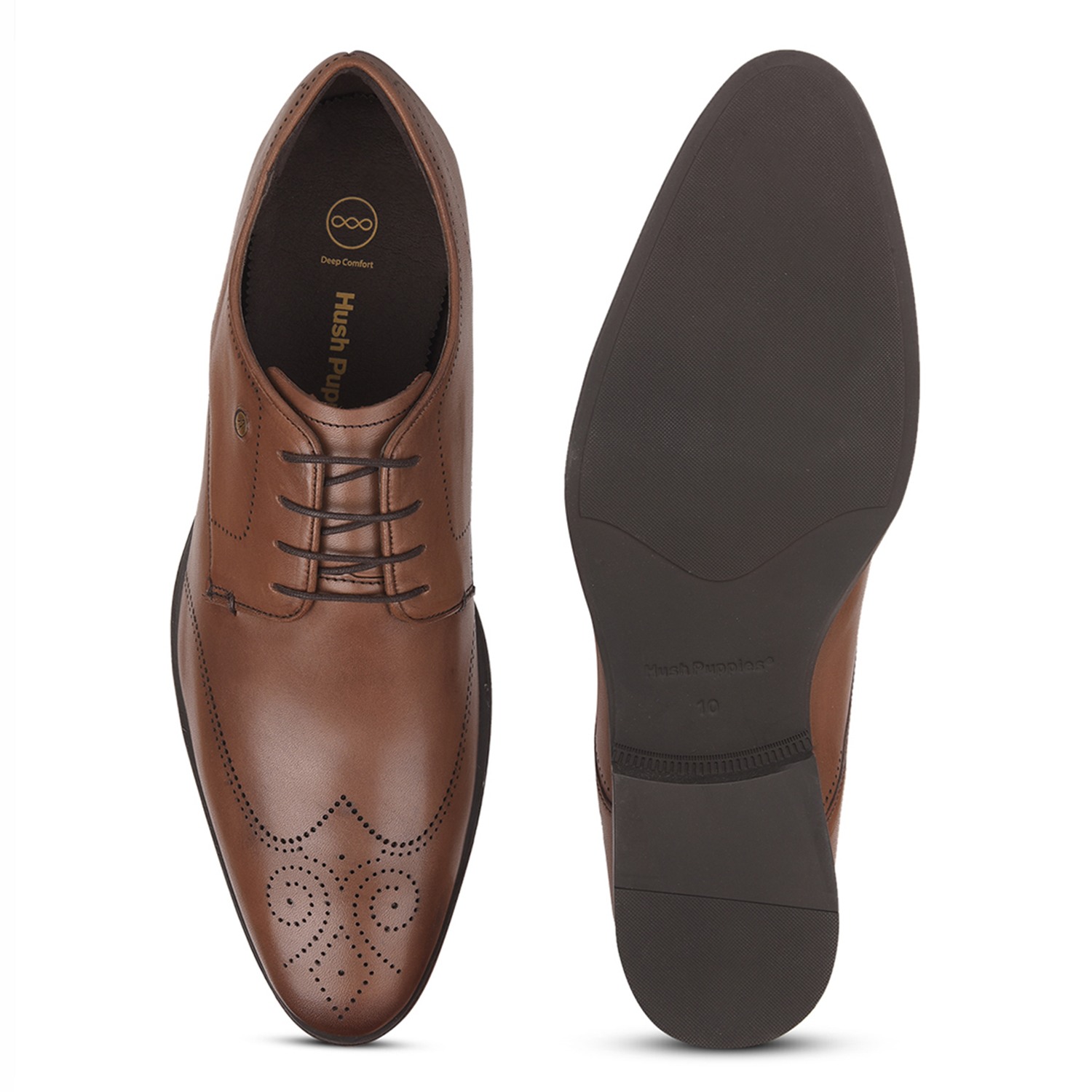Hush Puppies | Men New York Br Derby Brown Formal Shoes|4