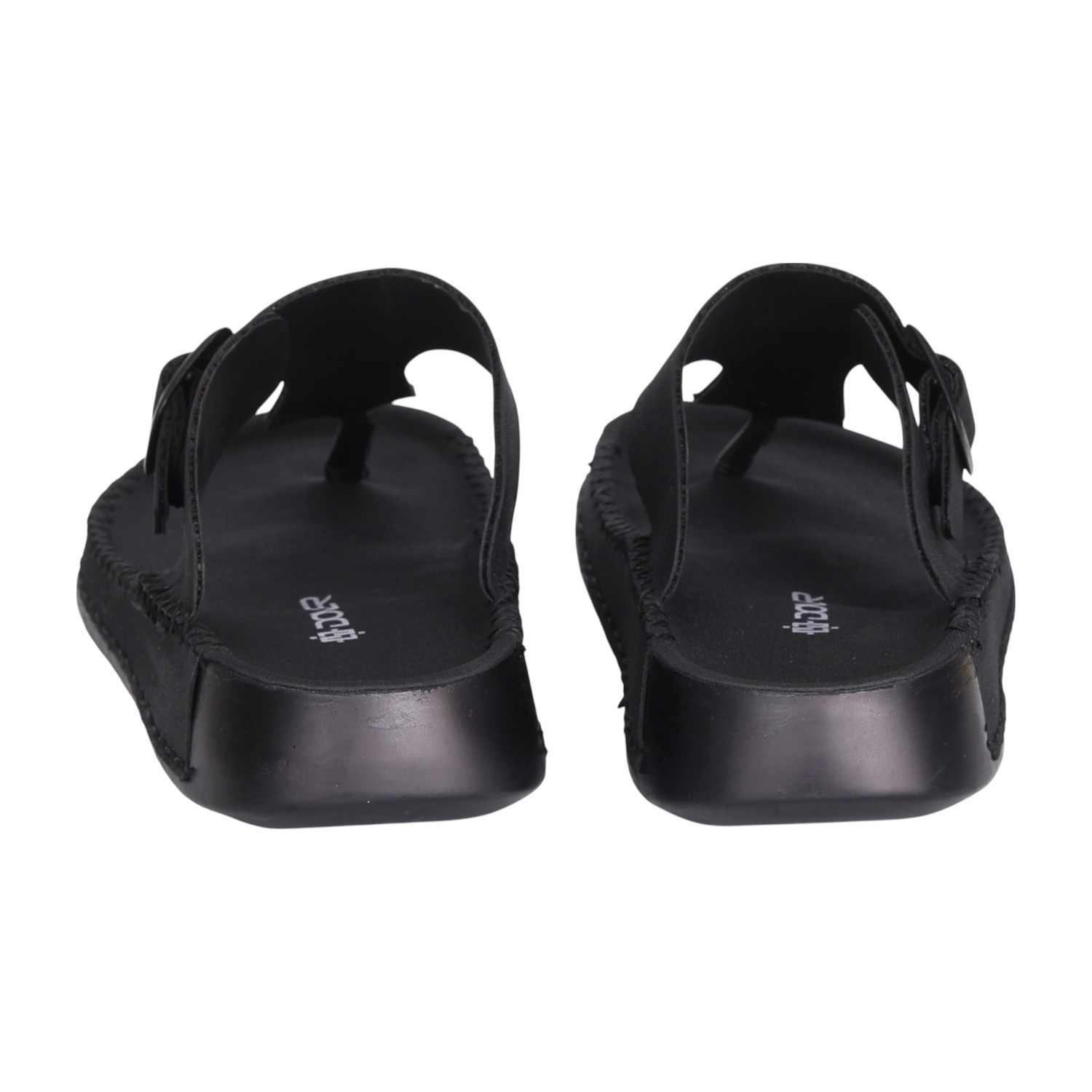 Men Minimalist Black Buckle Slides