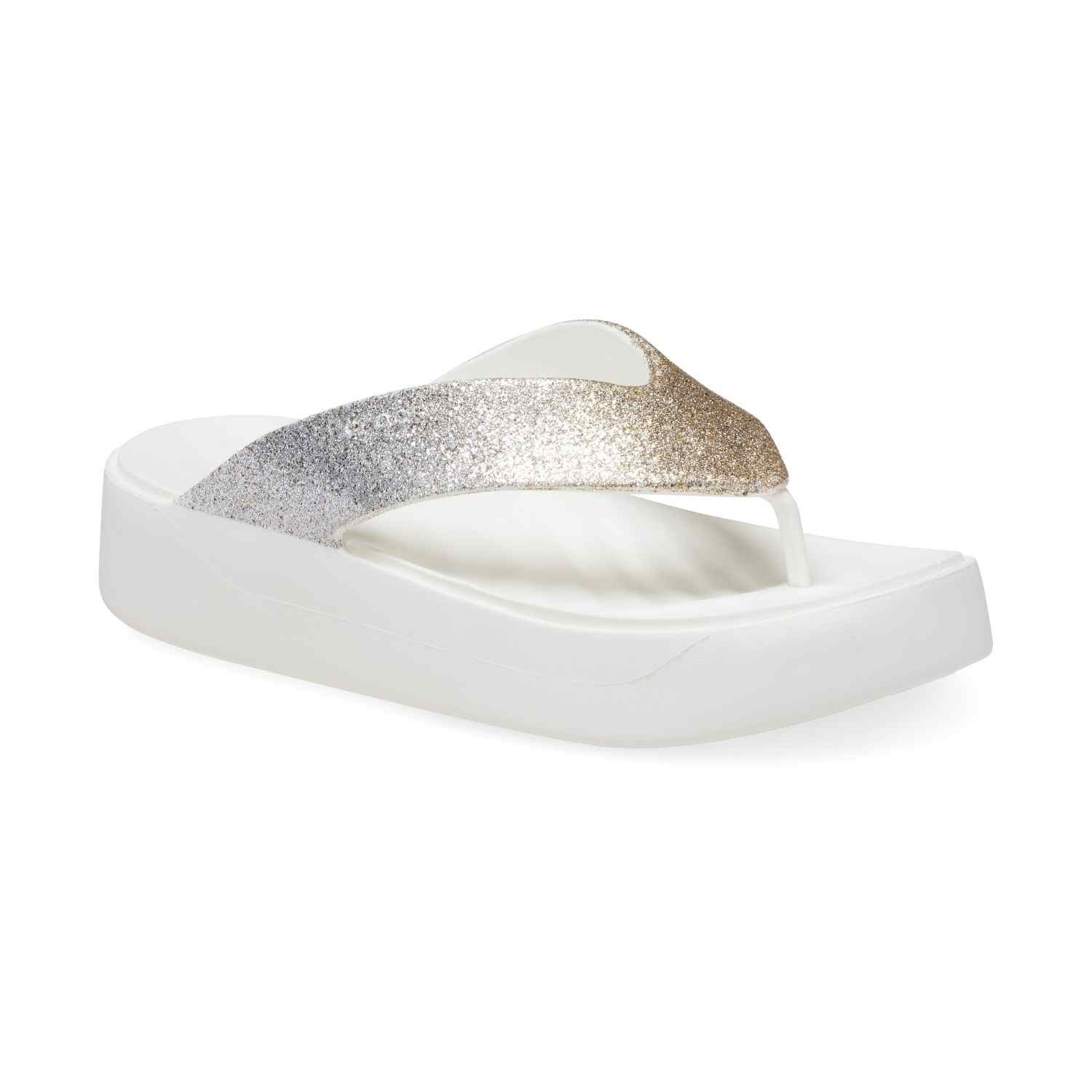 Women Tulum Glitter Flip White & Gold Ombre