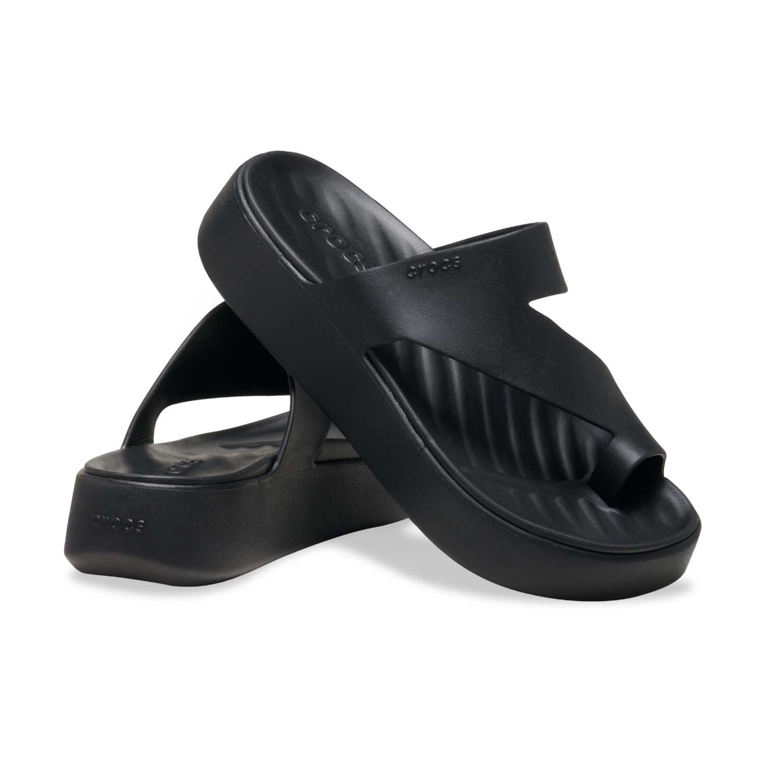 Getaway Platform Toe Loop Women Black Sandals