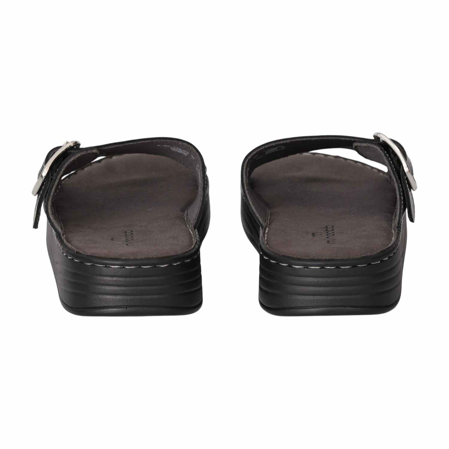 Men Black Bold Buckle Sandals