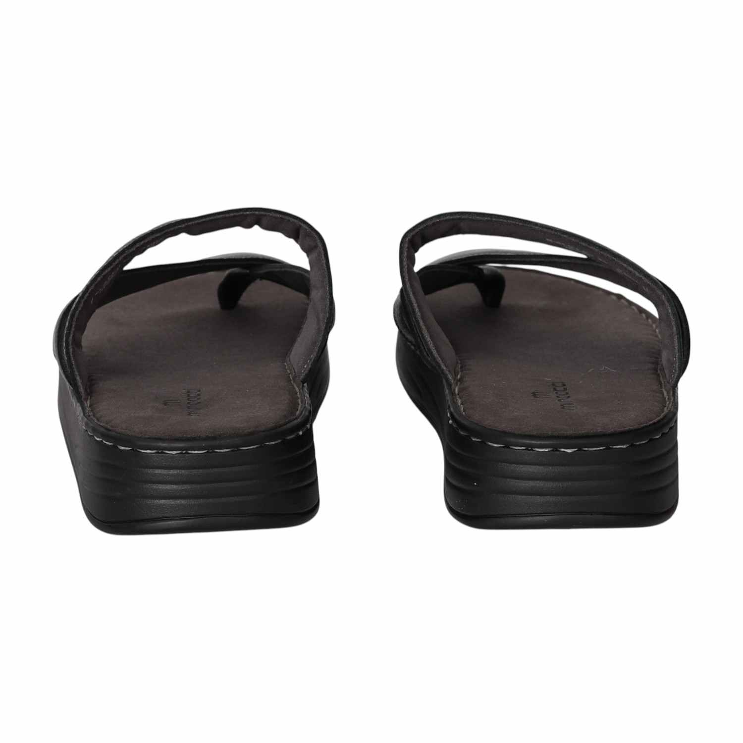 Men Black Sleek Cross Sandals