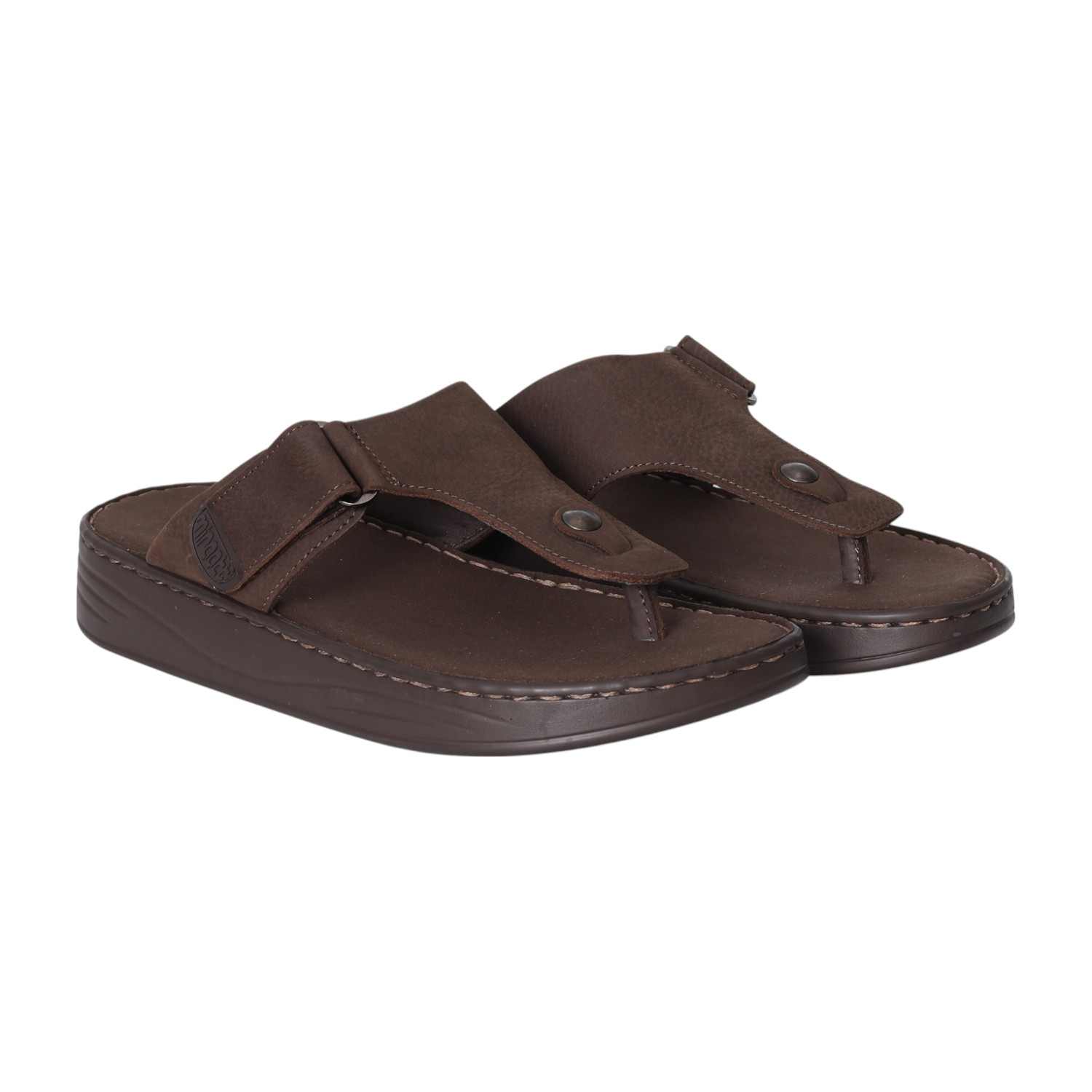 Men Sleek Edge Brown Comfort Thongs