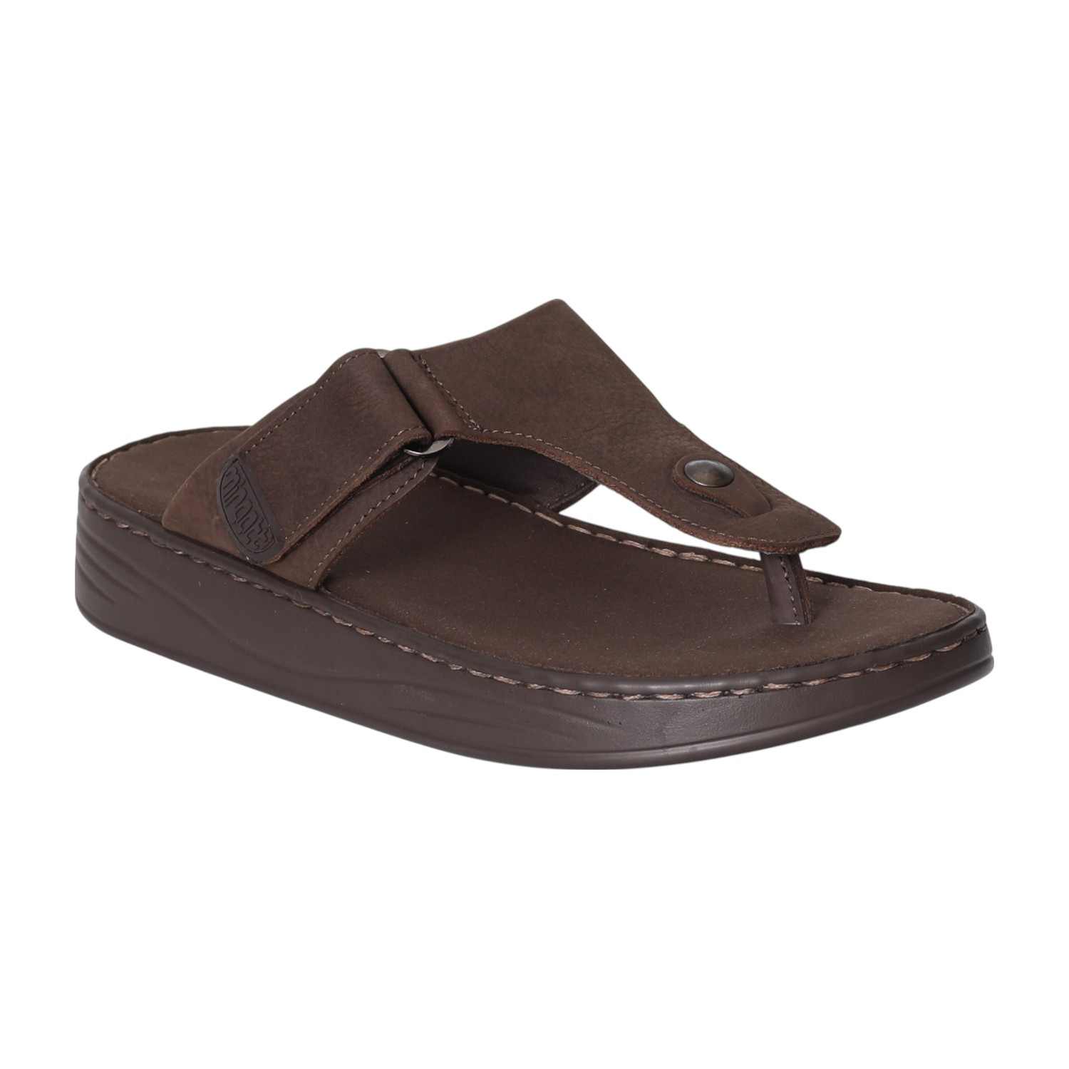 Men Sleek Edge Brown Comfort Thongs
