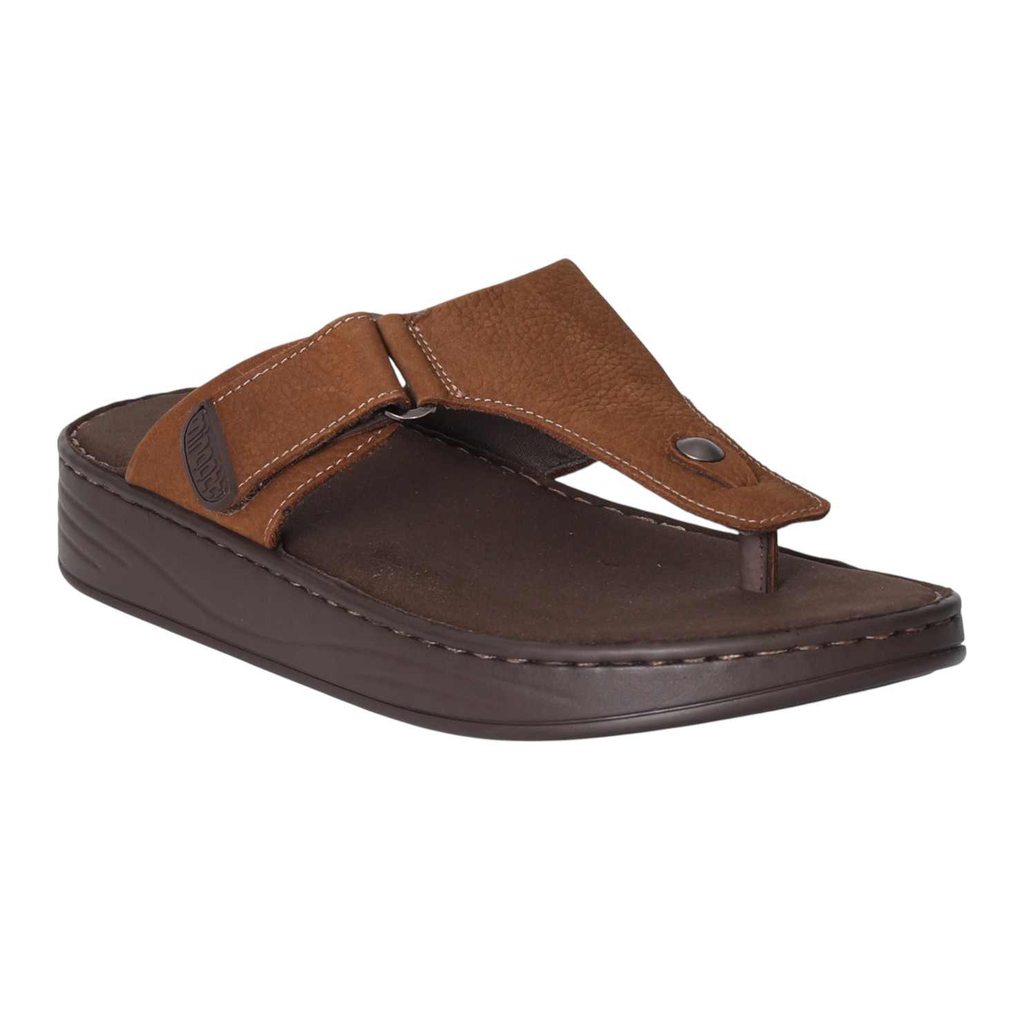 Men Sleek Edge Tan Comfort Thongs