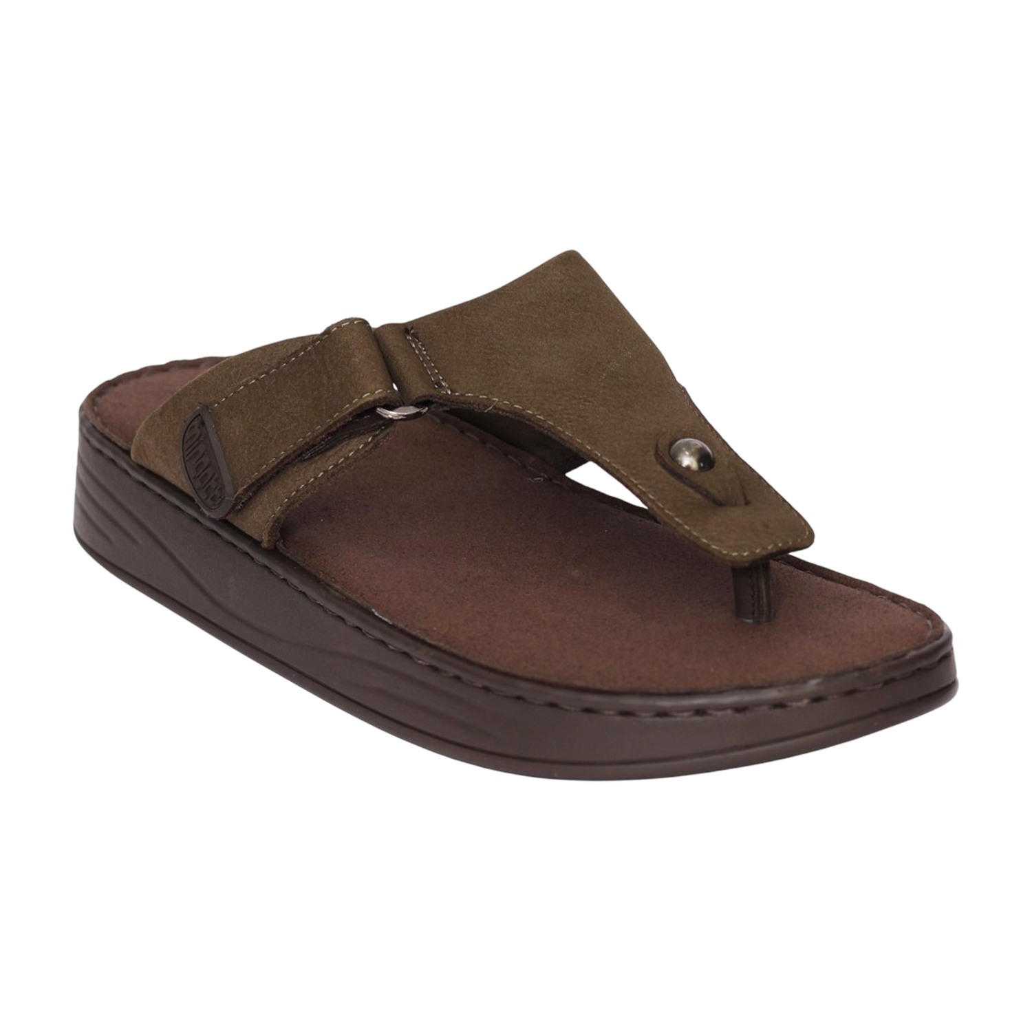 Men Olive Vintage Finish Comfort Sandal