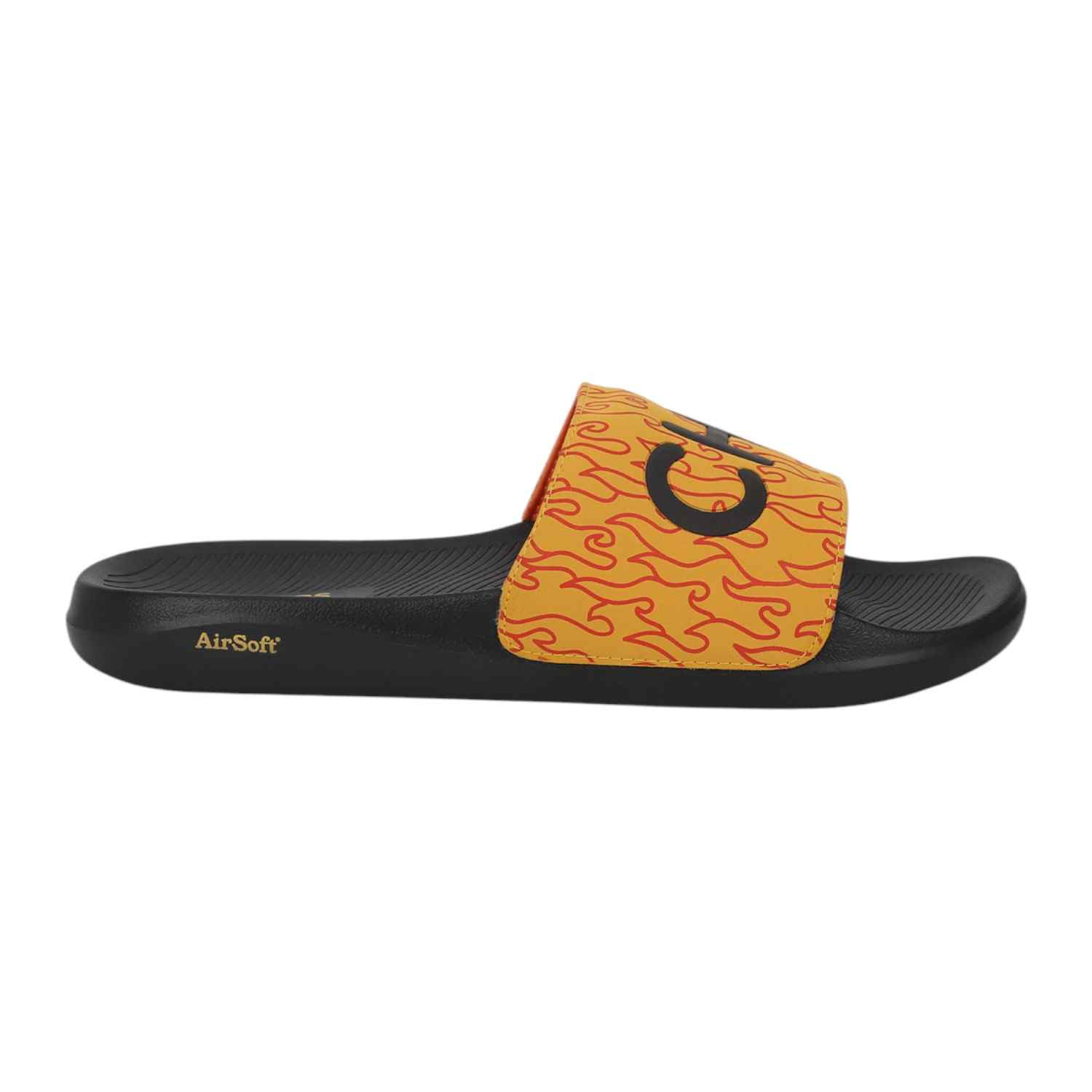 Mens FLAME YELLOW Casual Slider
